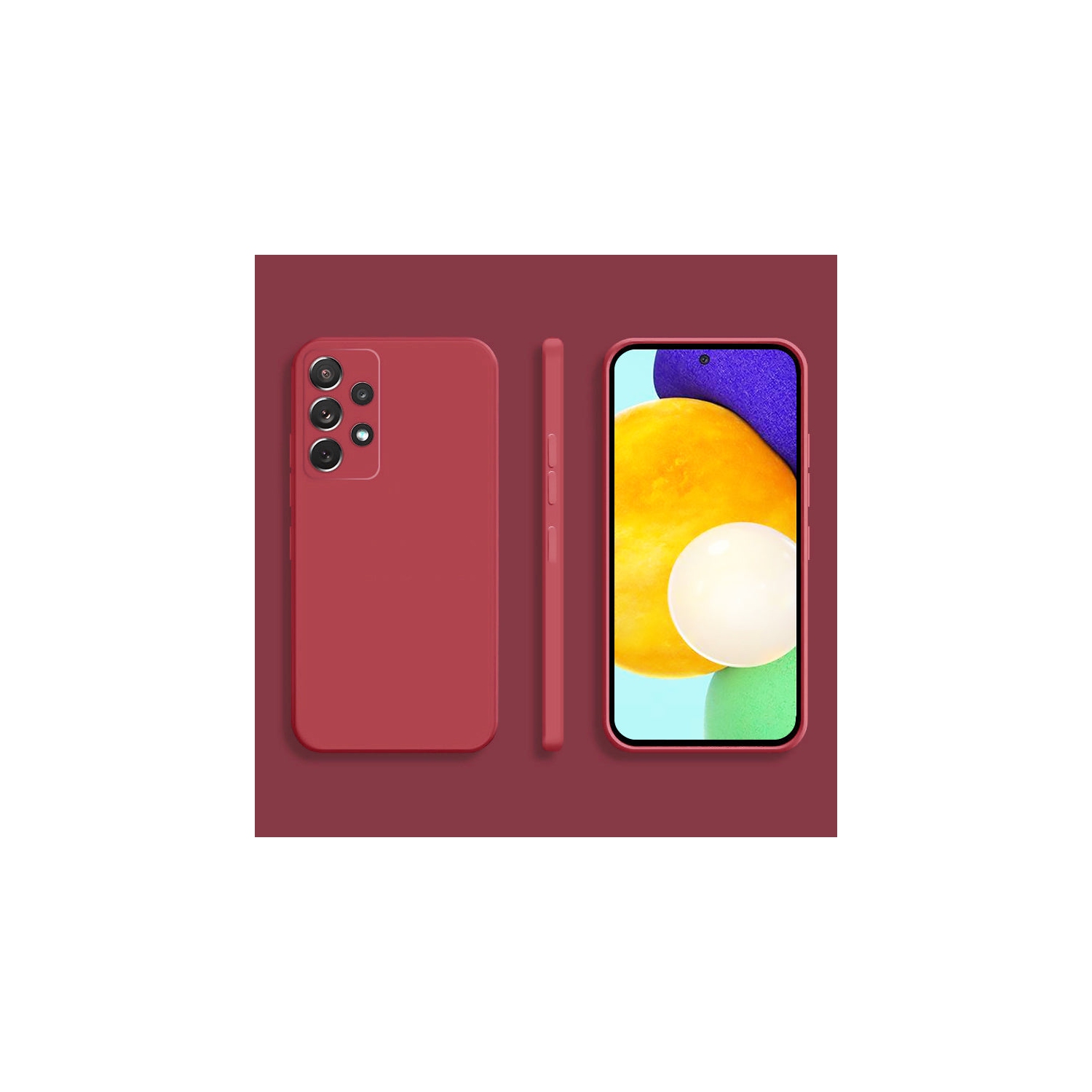 PANDACO Soft Shell Matte Wine Red Case for Samsung Galaxy A53
