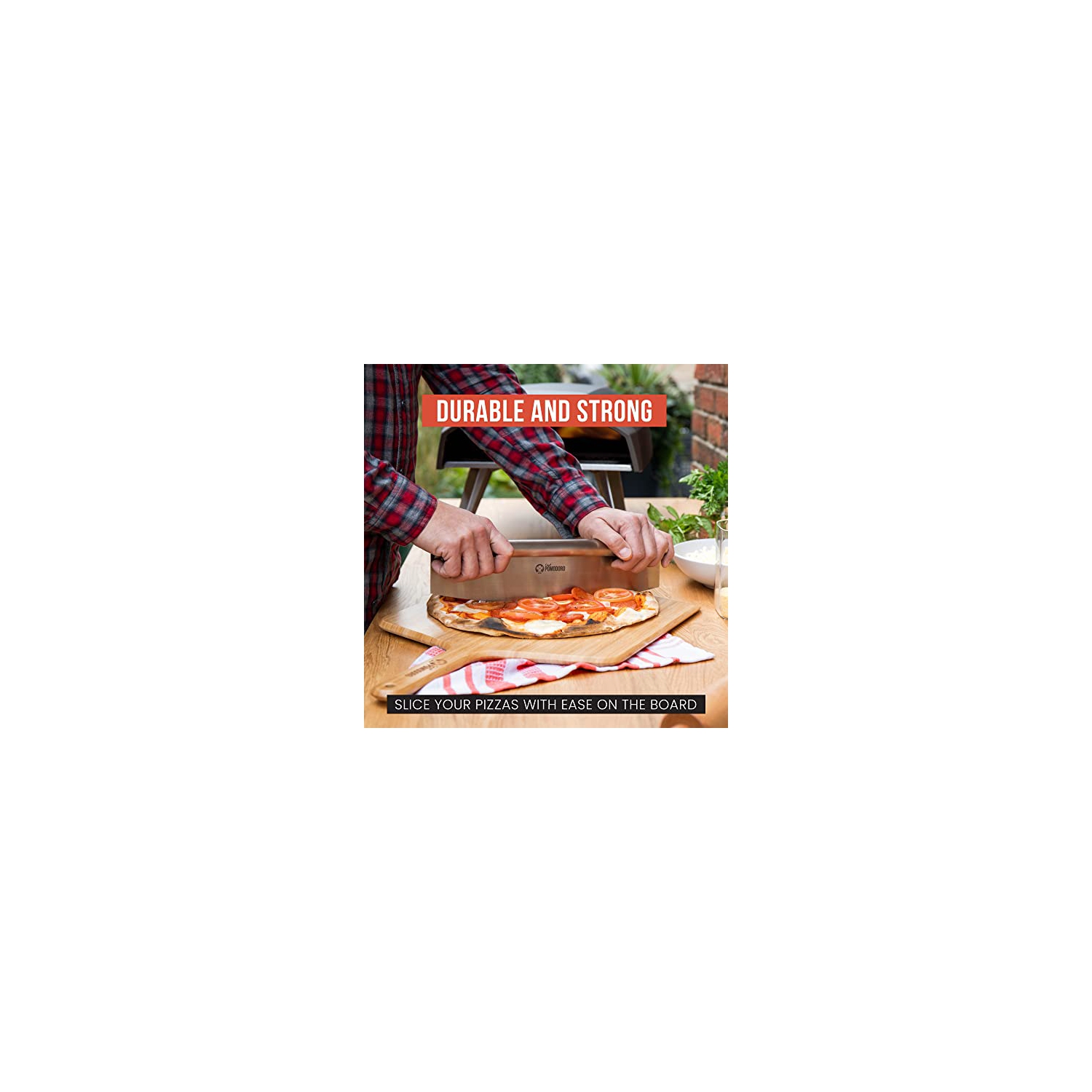 Pelle à pizza en bambou chef Pomodoro de 12 po, spatule à pizza légère en bois et plateau de service pour la préparation de pizzas et de pains