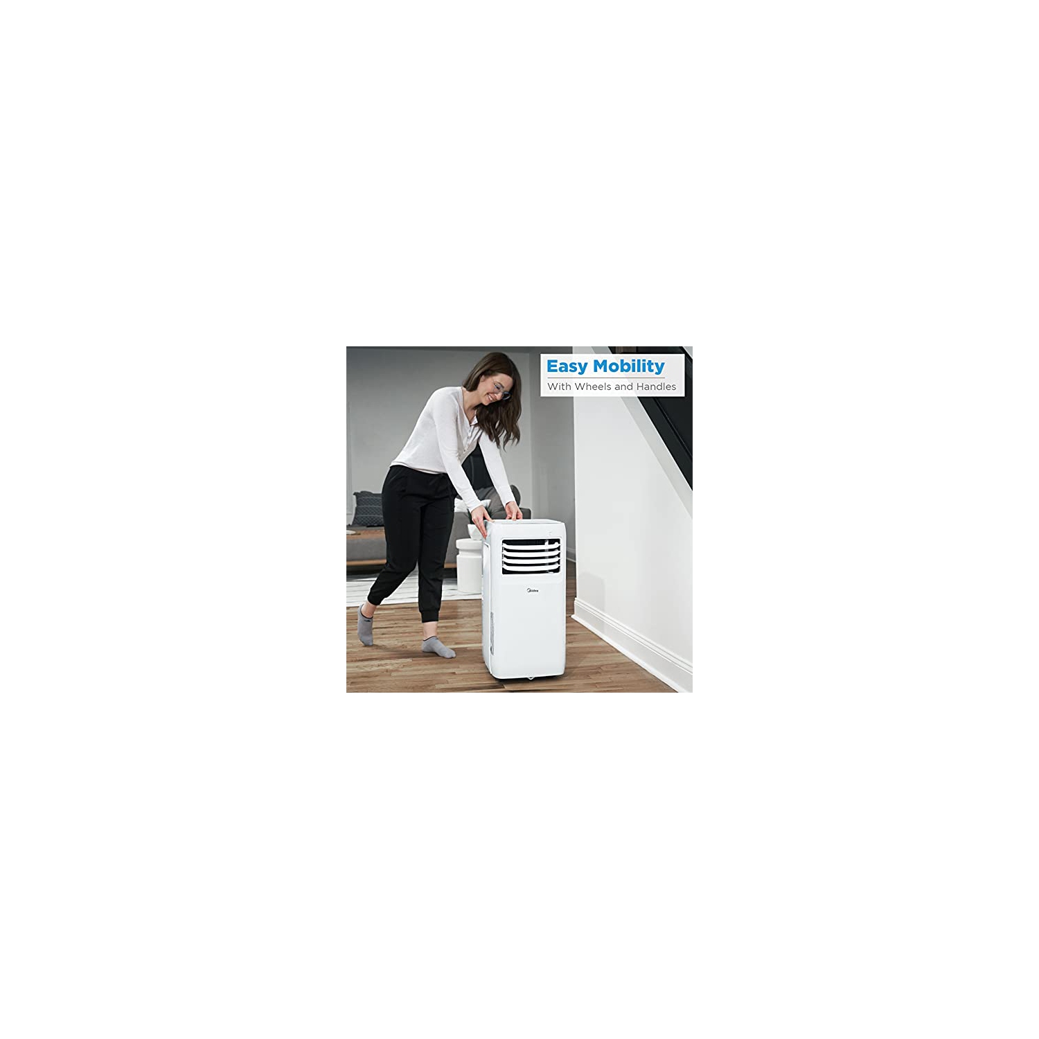 Midea 8,000 BTU ASHRAE Portable Air Conditioner, Cools up to 175 Sq. Ft., Works as Dehumidifier & Fan, Remote Control & Window Kit Included