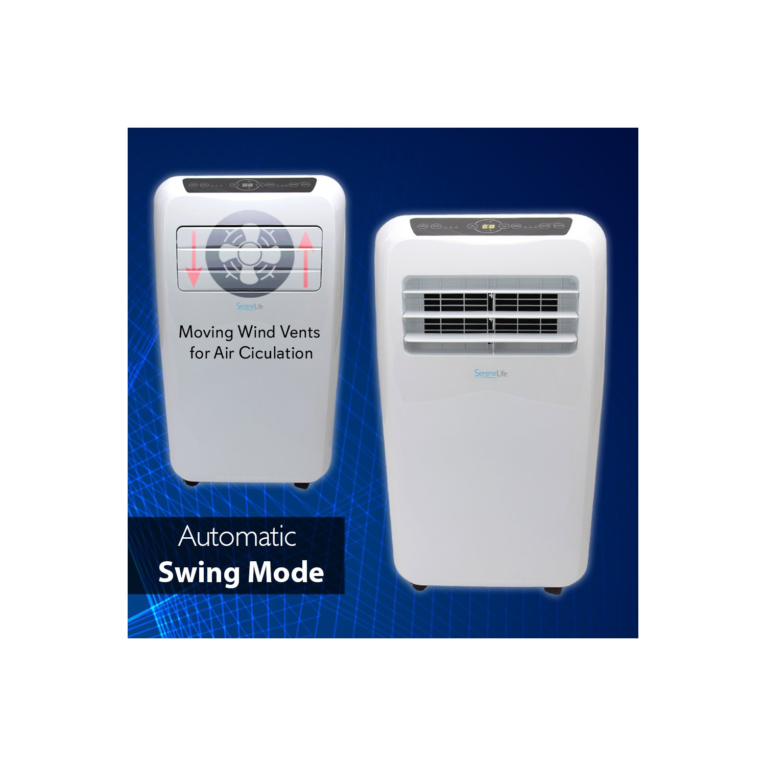 SereneLife SLPAC12.5 Portable Air Conditioner Compact Home AC Cooling Unit with Built-in Dehumidifier & Fan Modes, Quiet Operation, Includes Window