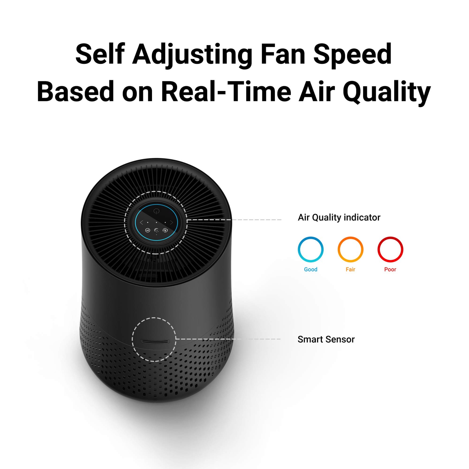 Winix A230 Tower H13 True HEPA 4-Stage Air Purifier, Perfect for Home office, Home classroom, Bedroom and Nursery, Charcoal Grey