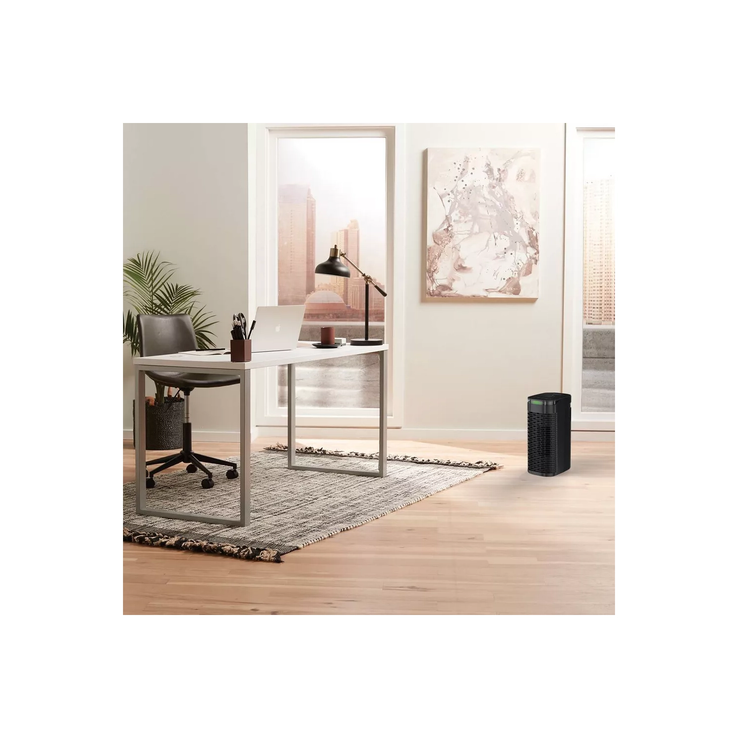 Honeywell InSight HEPA Air Purifier with Air Quality Indicator and Auto Mode, Allergen Reducer for Medium Rooms, Black - Wildfire/Smoke, Pollen, Pet