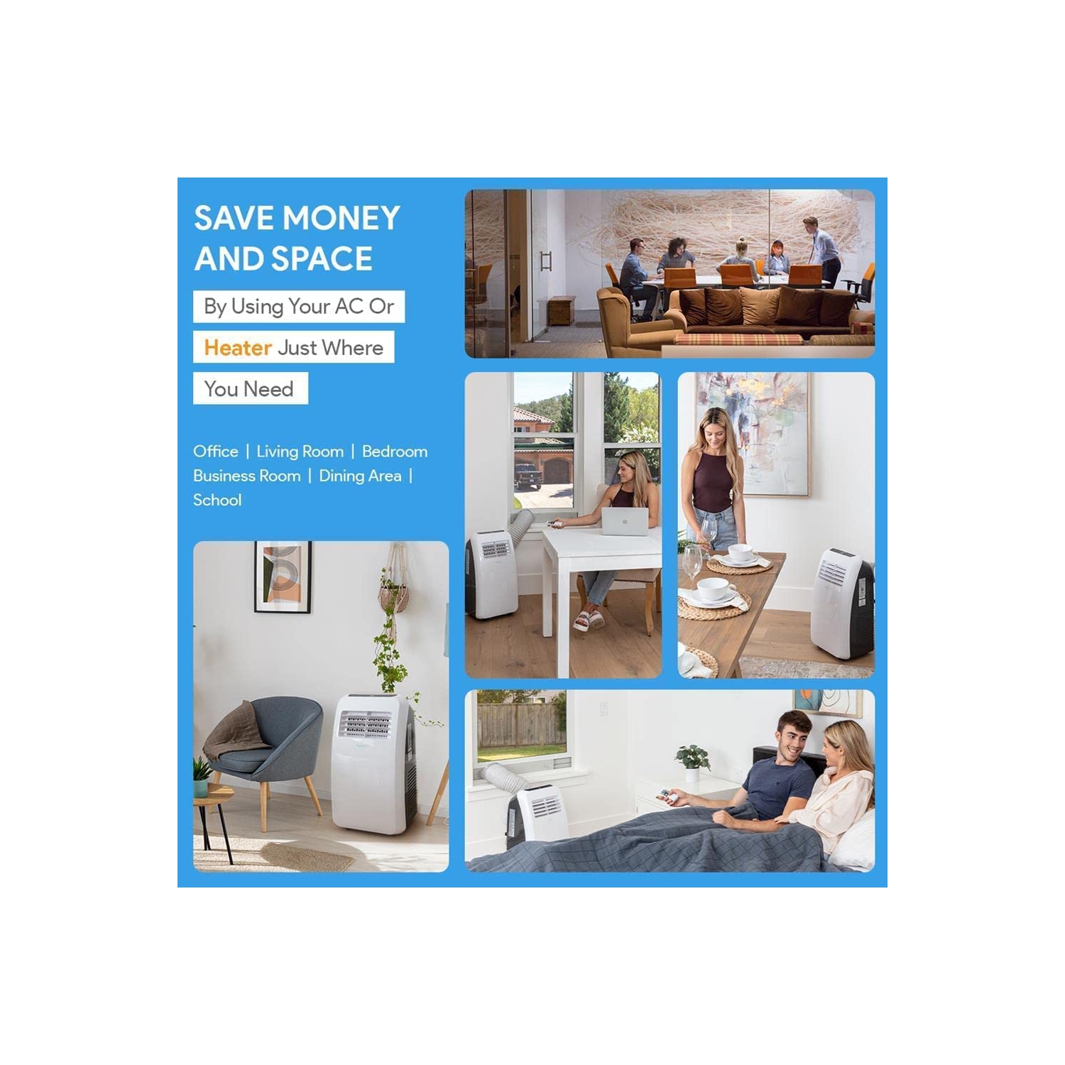 SereneLife SLACHT128 Portable Air Conditioner Compact Home AC Cooling Unit with Built-in Dehumidifier & Fan Modes, Quiet Operation, Includes Window