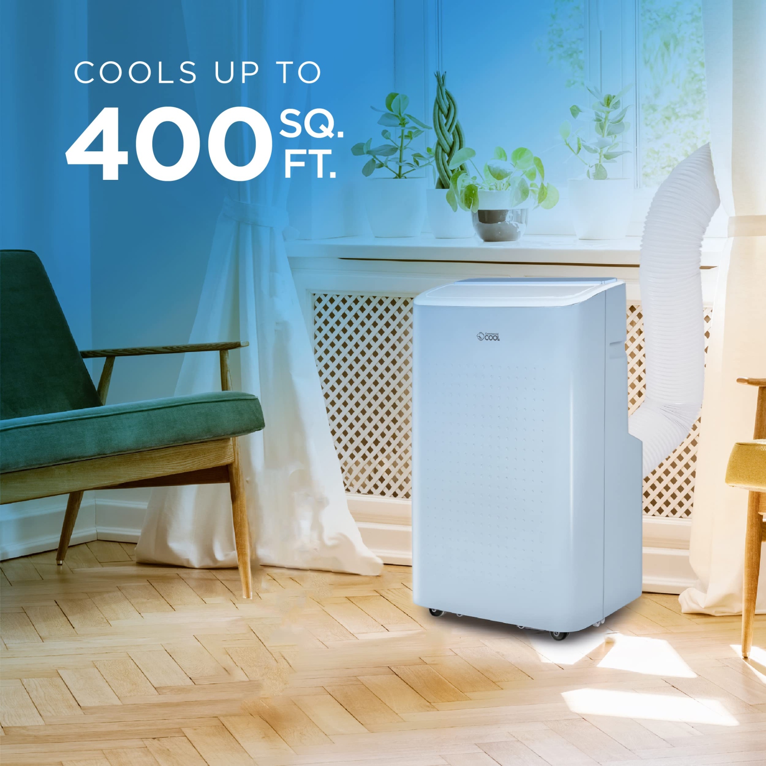 Commercial Cool Climatiseur portable, déshumidificateur et ventilateur, AC portable 9 000 BTU chambre AC et couvre jusqu'à 400 m². Ft., Alexa & wifi