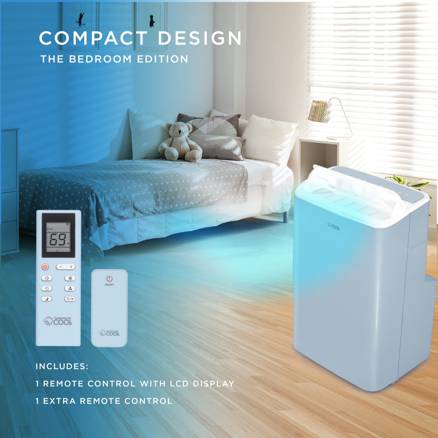 Commercial Cool Climatiseur portable, déshumidificateur et ventilateur, AC portable 9 000 BTU chambre AC et couvre jusqu'à 400 m². Ft., Alexa & wifi