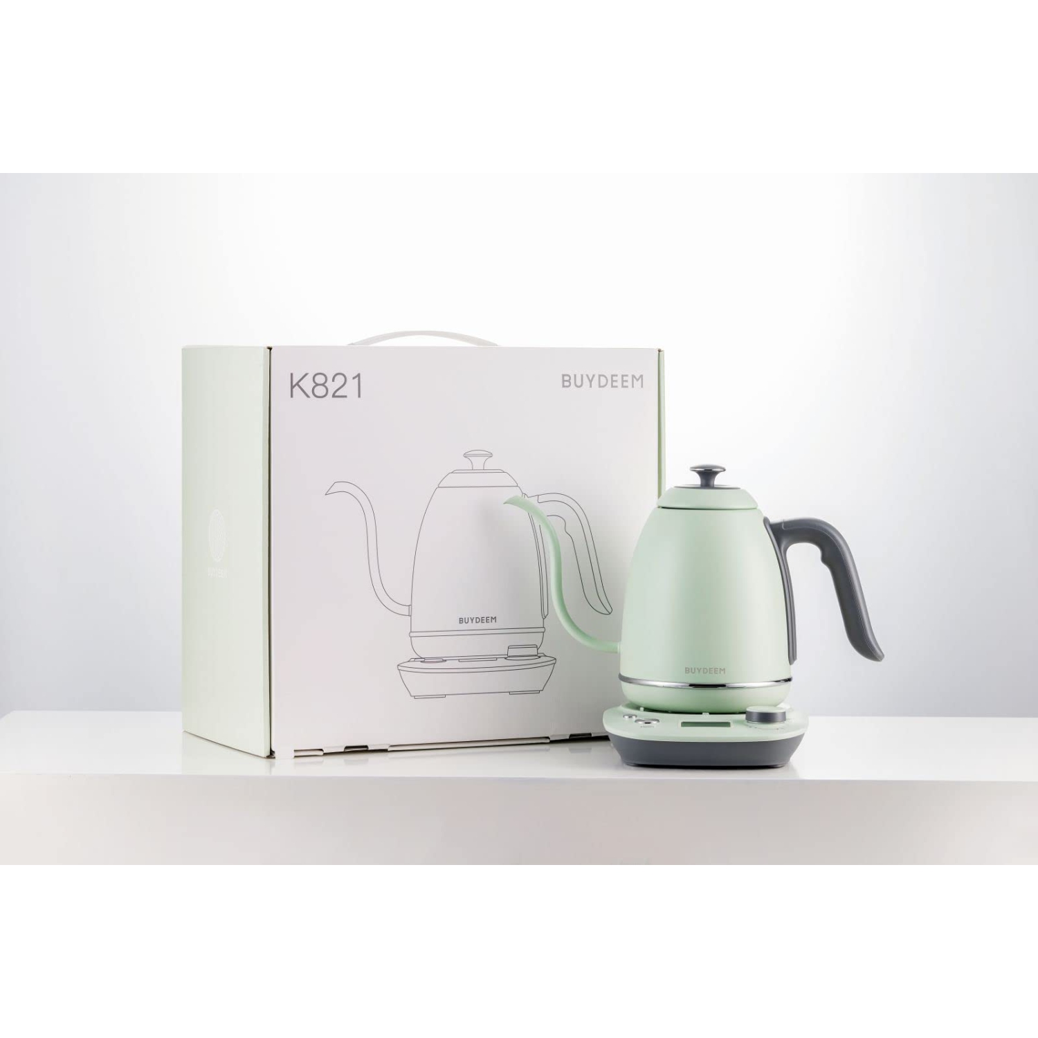 BUYDEEM K821 Electric Gooseneck Kettle with Variable Temperature Control, Pour Over Coffee Tea Kettle, Durable 18/8 Stainless Steel, Auto Keep Warm &