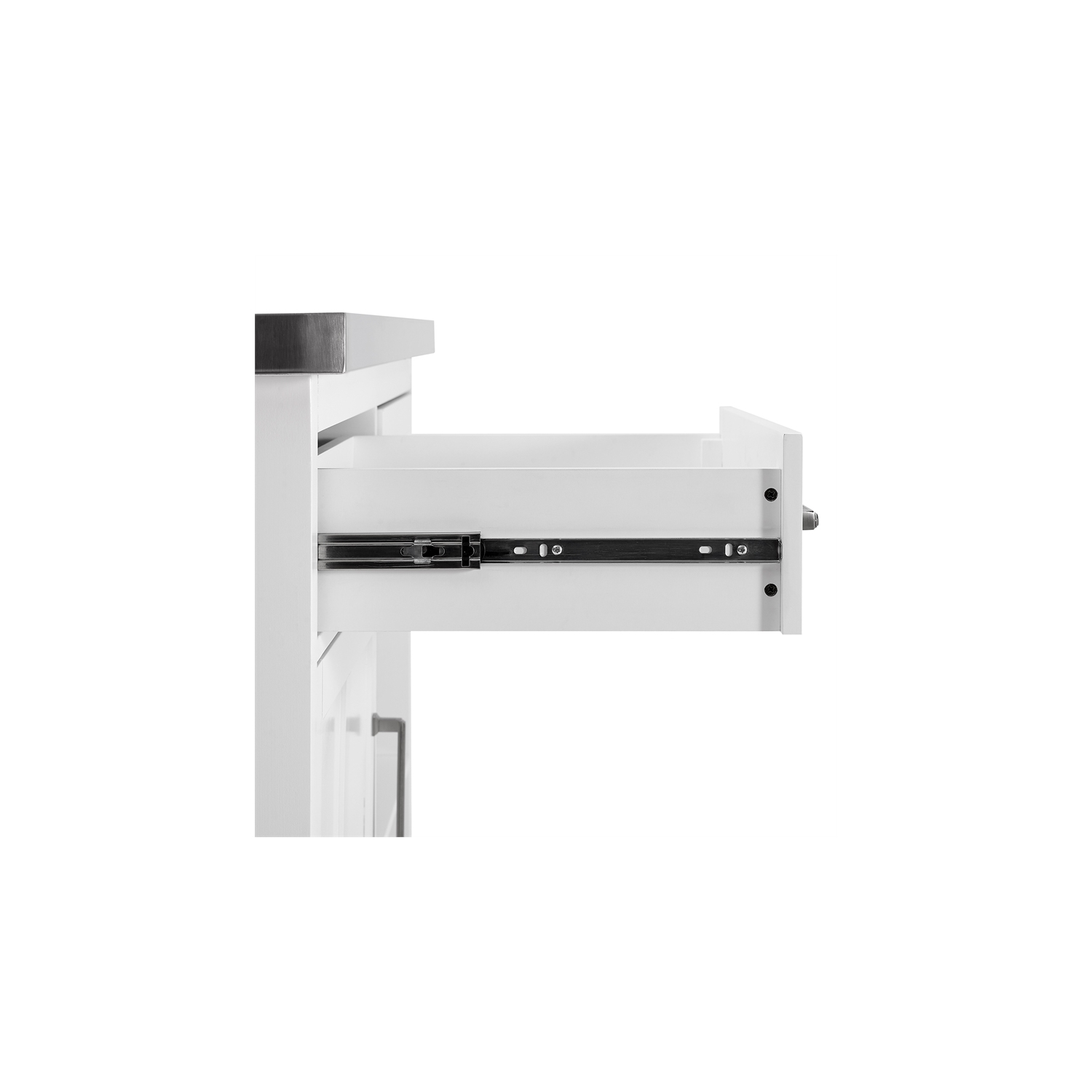 Crosley Furniture Silvia 3-Piece Wood Kitchen Island with Saddle Stools in White