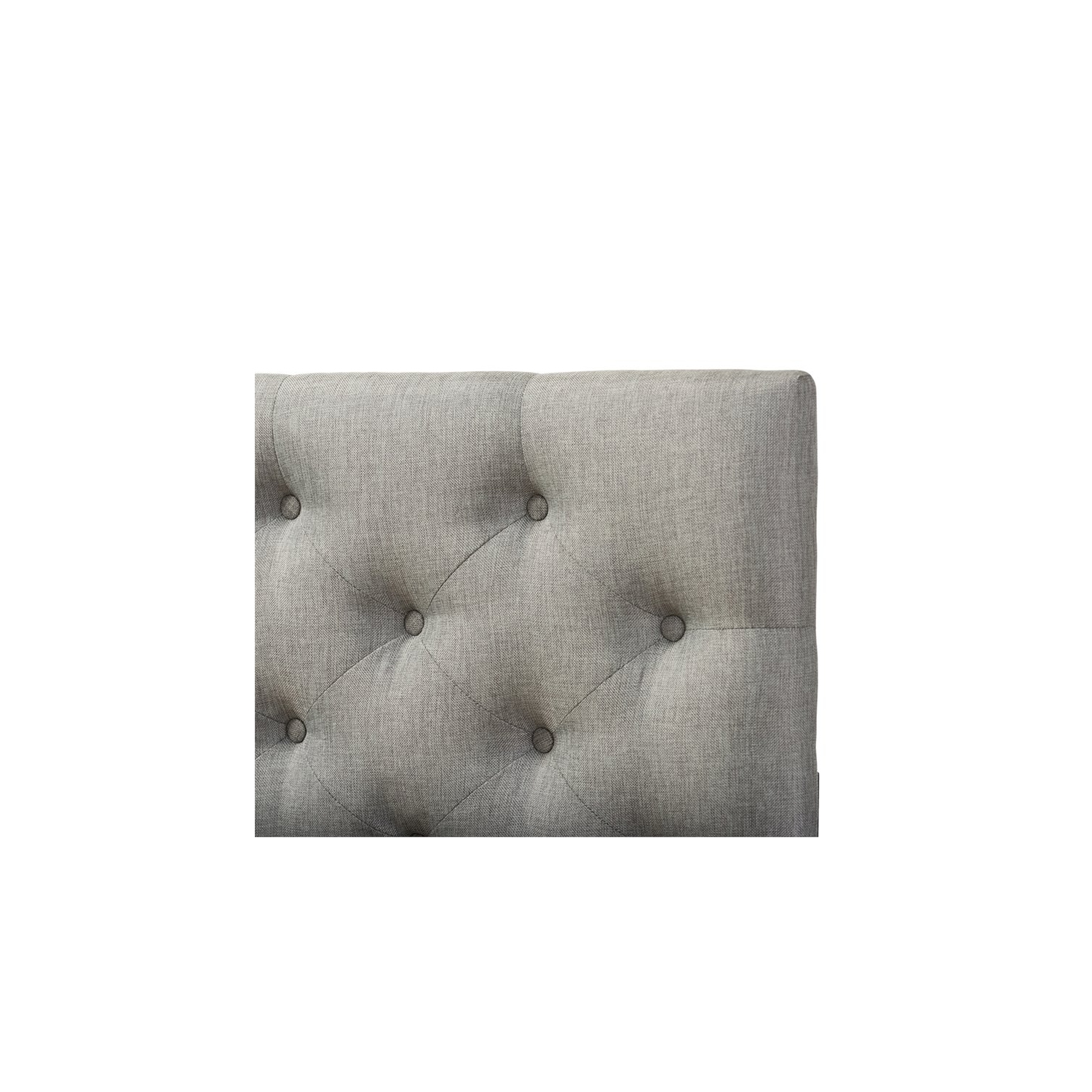 Pemberly Row Modern Tufted Queen Panel Headboard in Gray Finish