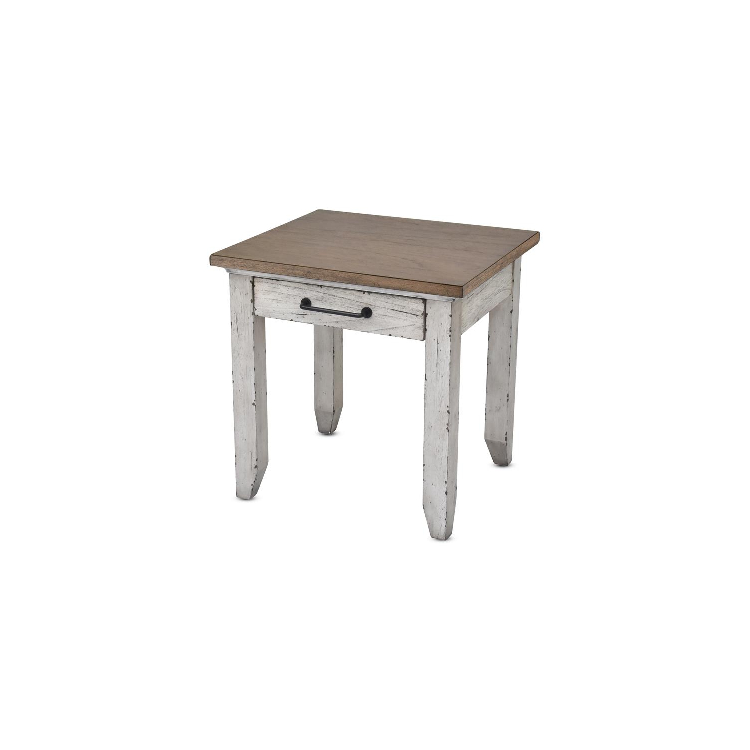 Bear Creek Rustic Ivory and Honey End Table
