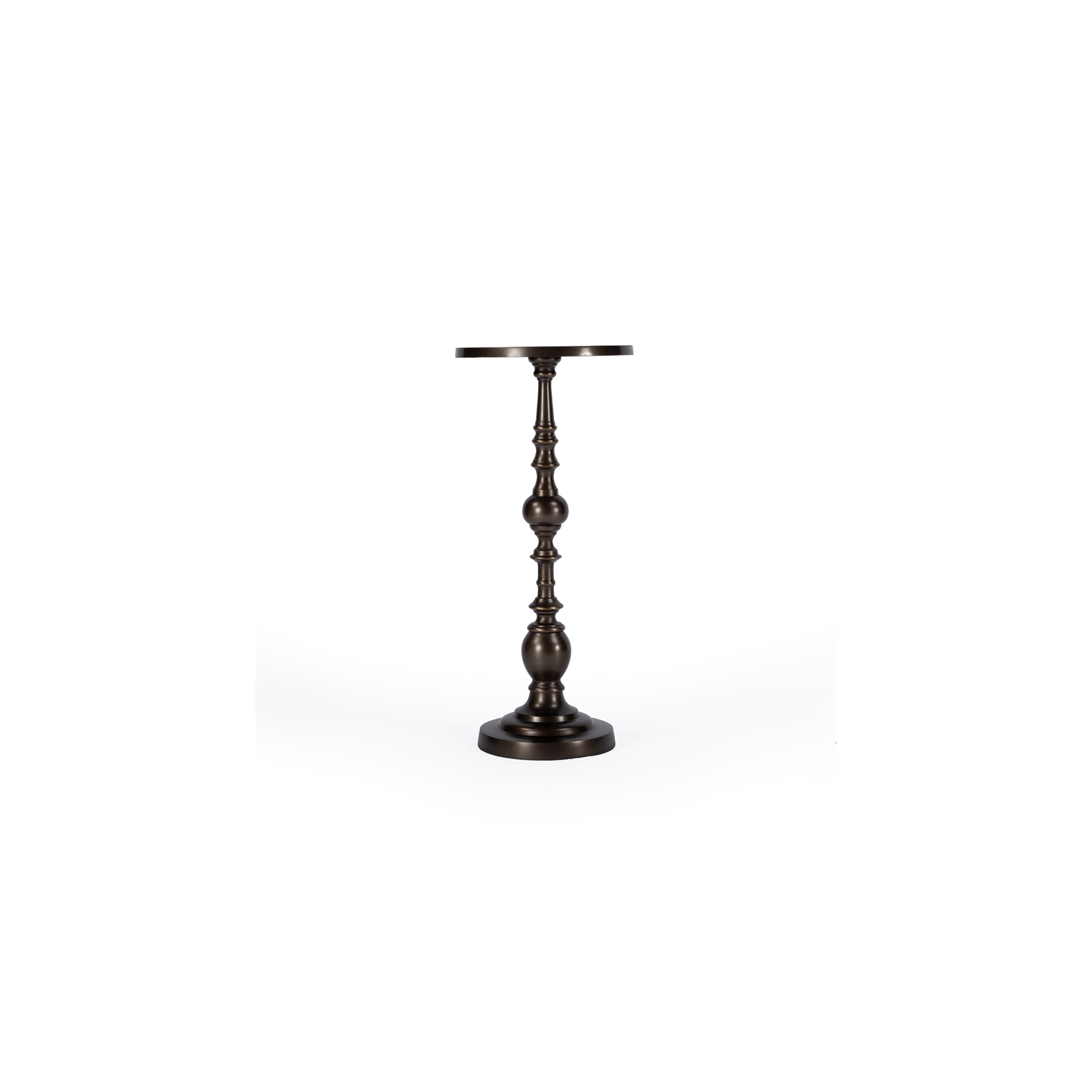 Butler Specialty Darien Round Bronze Aluminum Pedestal End Table