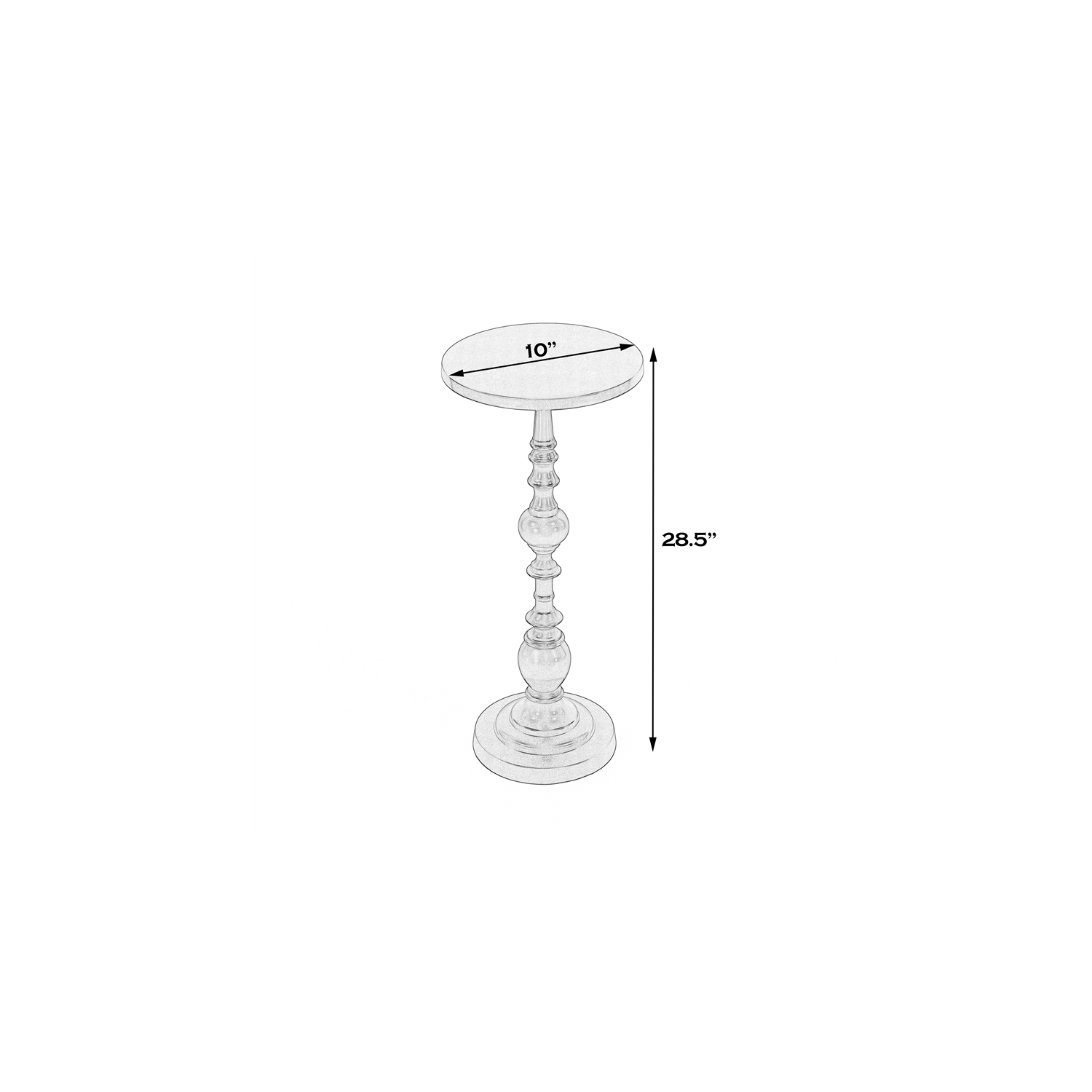 Butler Specialty Darien Round Bronze Aluminum Pedestal End Table