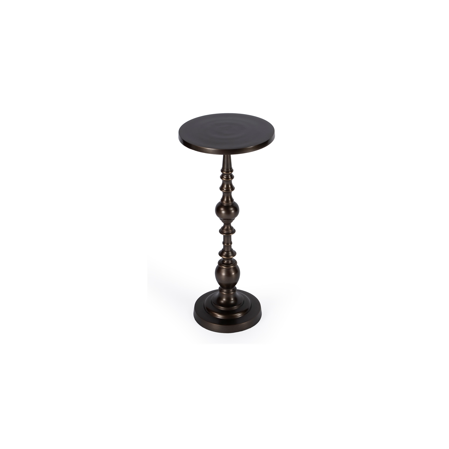 Butler Specialty Darien Round Bronze Aluminum Pedestal End Table