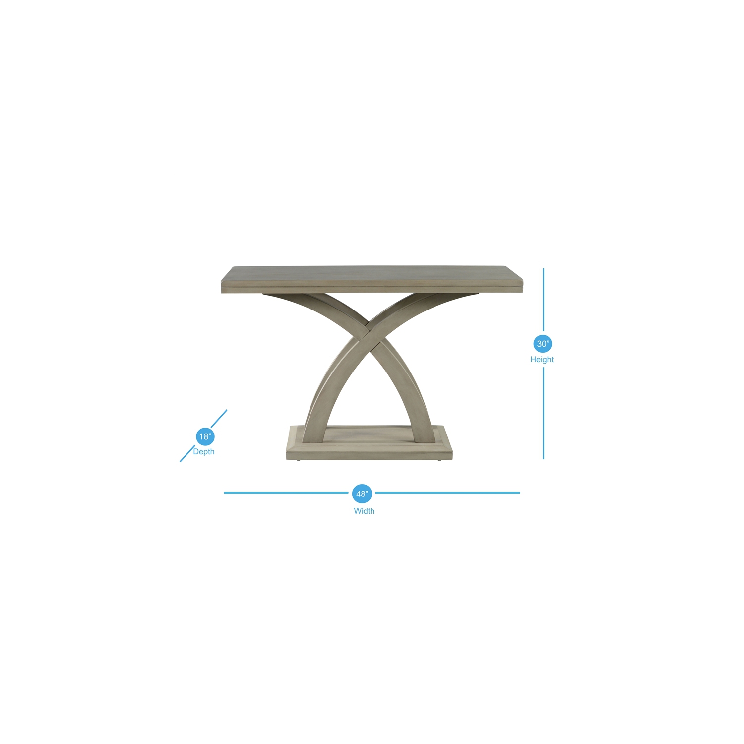 Steve Silver Jocelyn Gray Wood Sofa Table