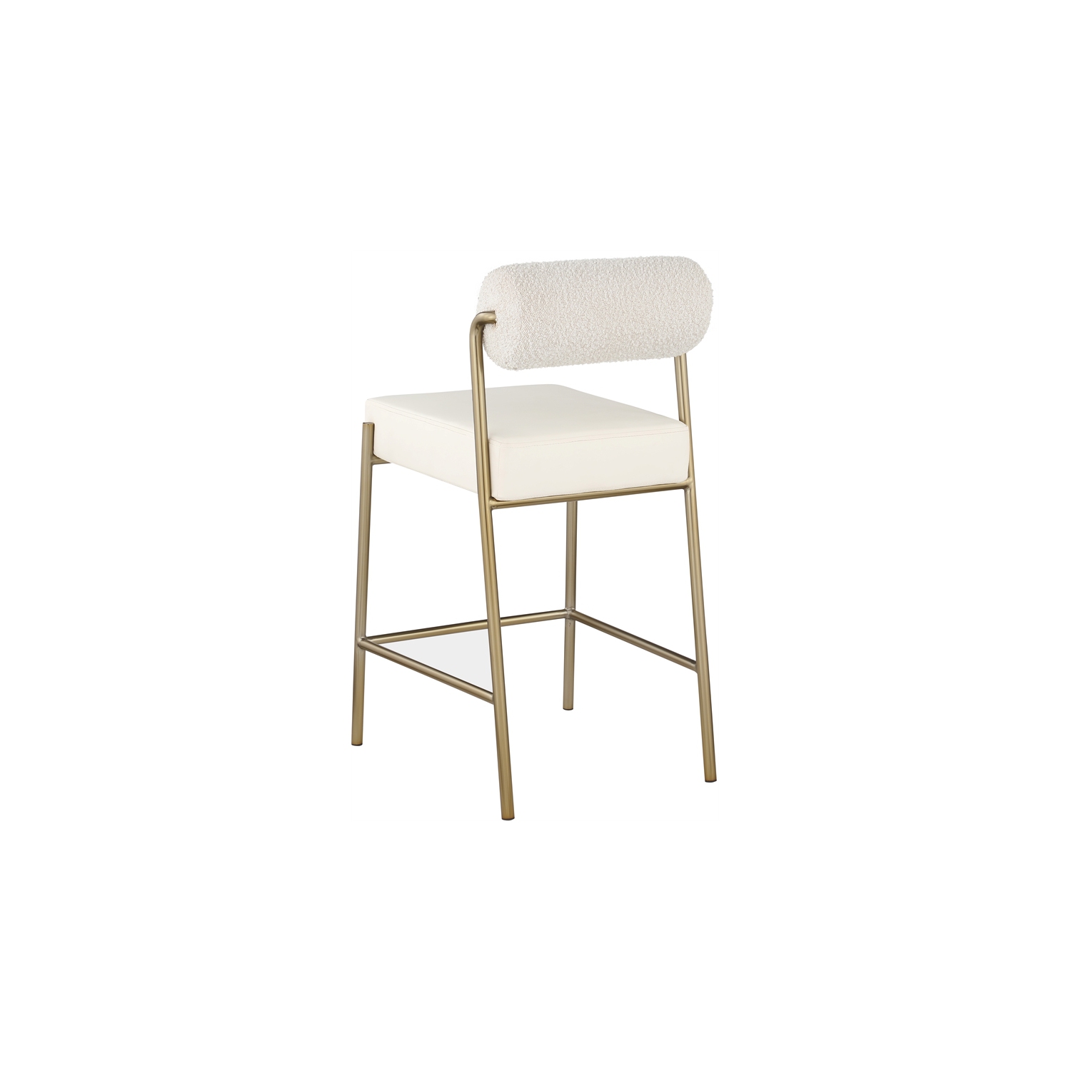 Meridian Furniture Carly Cream Faux Leather / Boucle Counter Stool