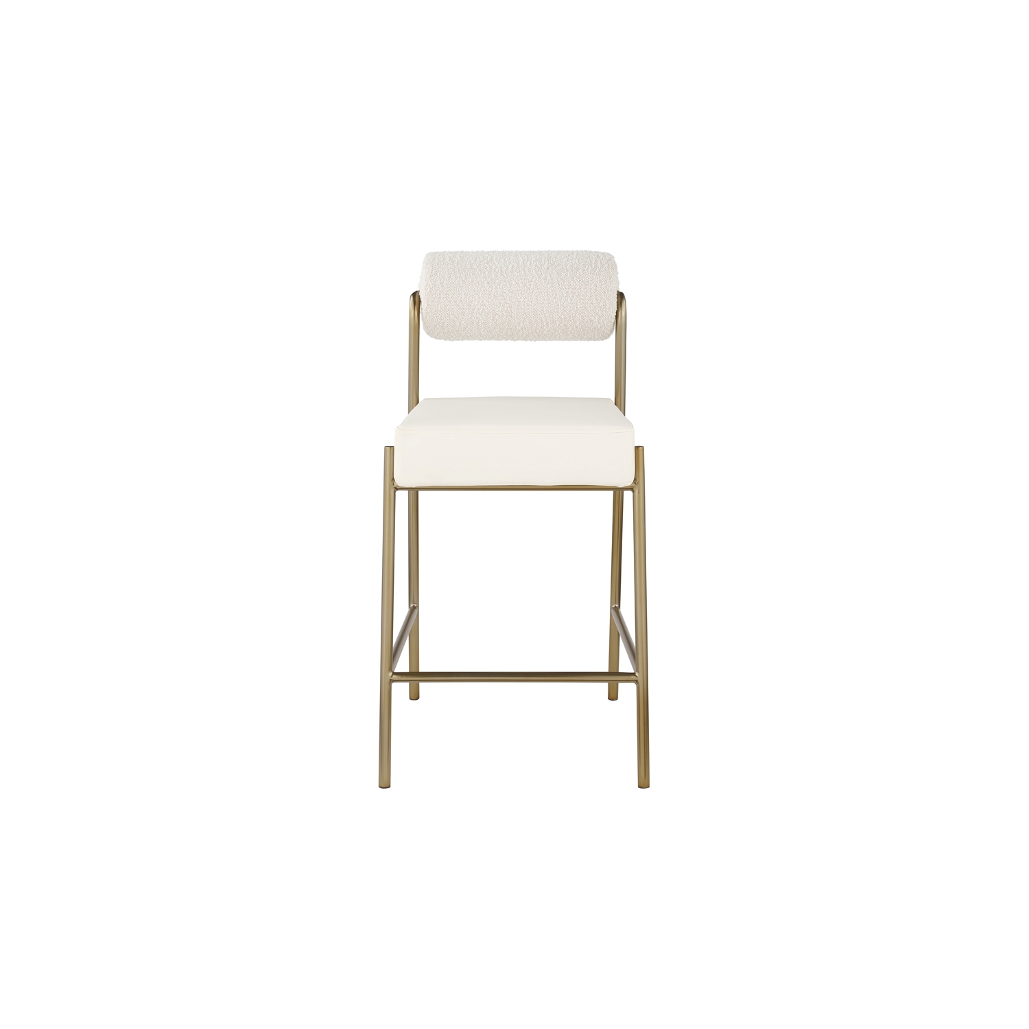Meridian Furniture Carly Cream Faux Leather / Boucle Counter Stool