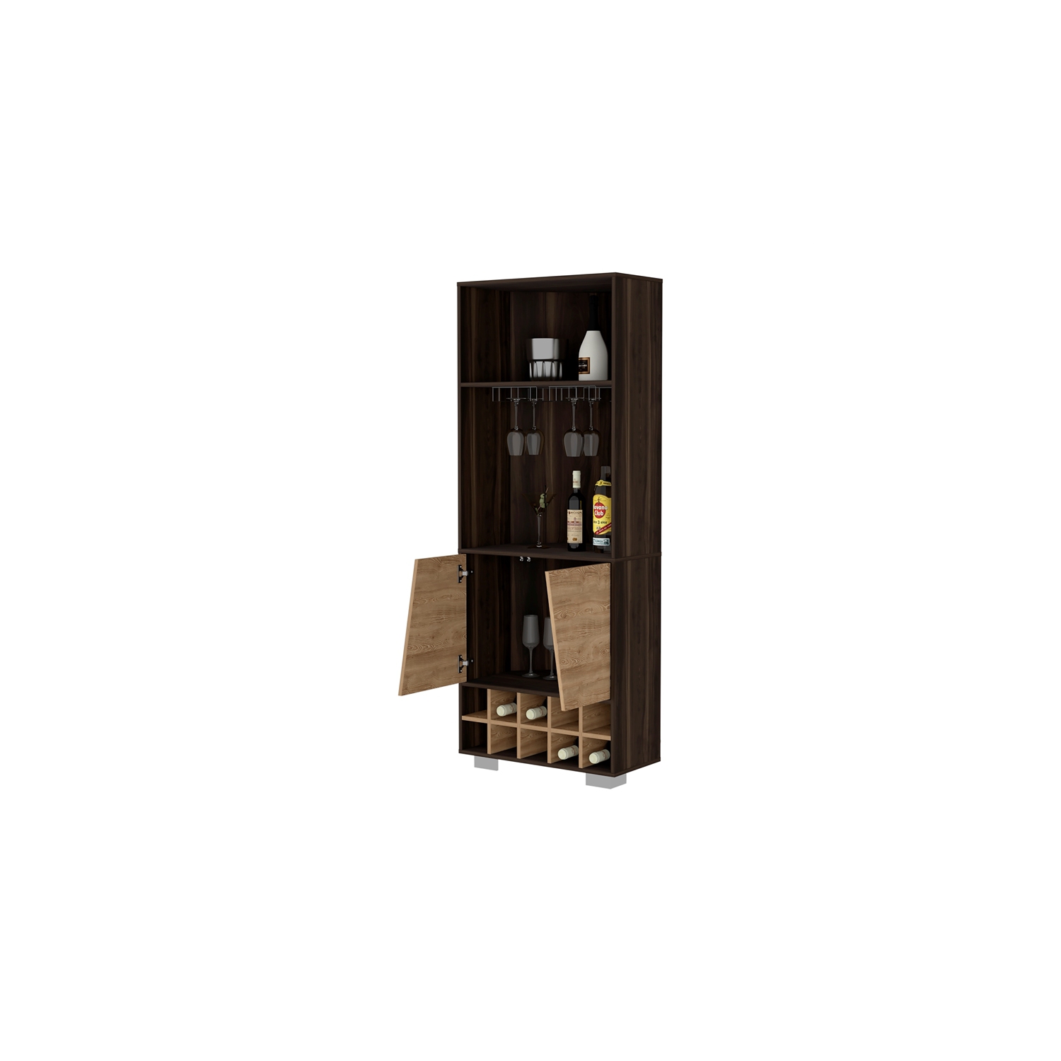 FM FURNITURE Bahamas Corner Bar Dark Oak / Pine Engineered Wood