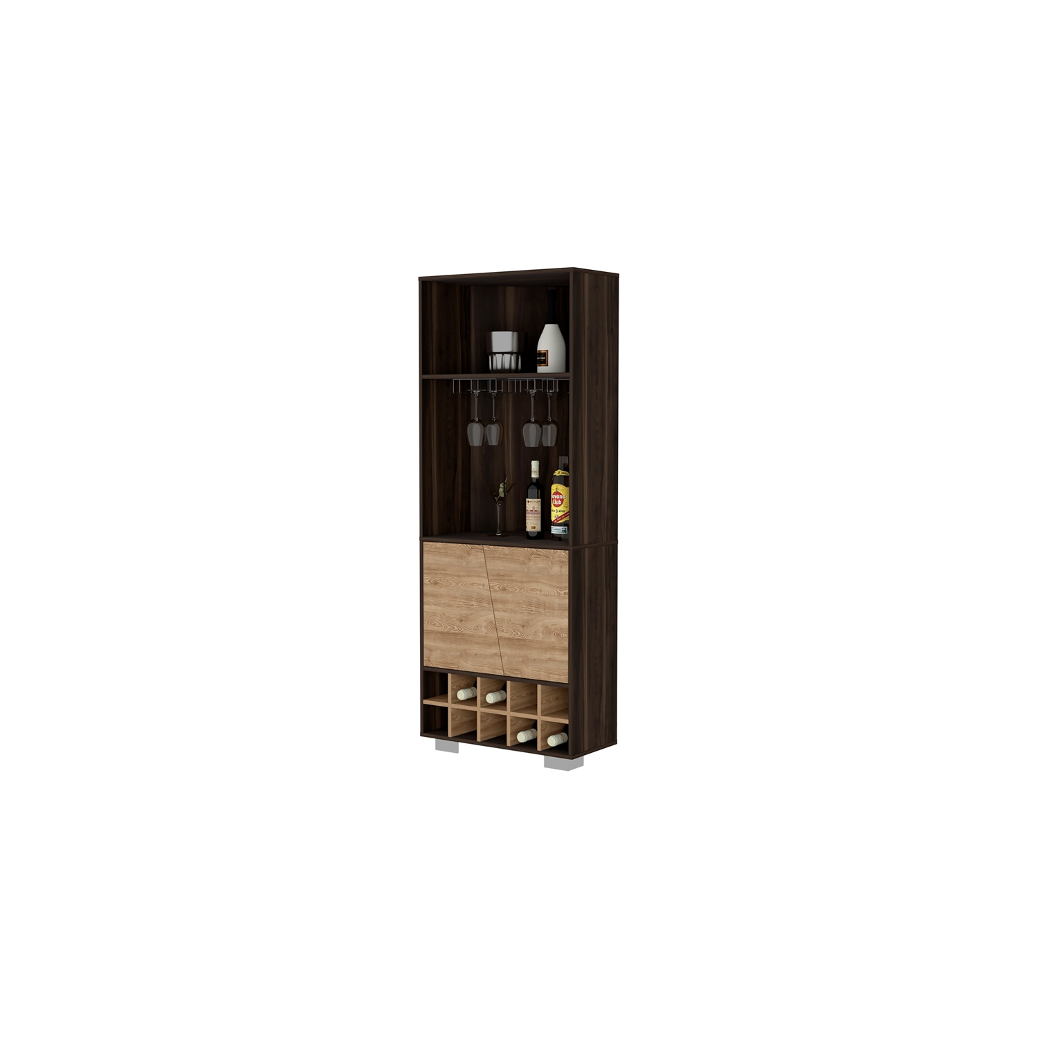 FM FURNITURE Bahamas Corner Bar Dark Oak / Pine Engineered Wood