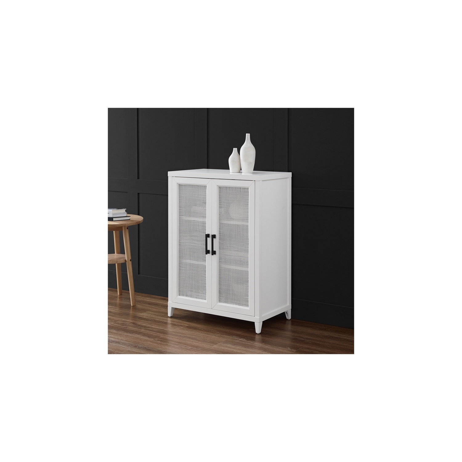 Crosley Furniture Milo 2-Door Modern Wood Storage Pantry in White