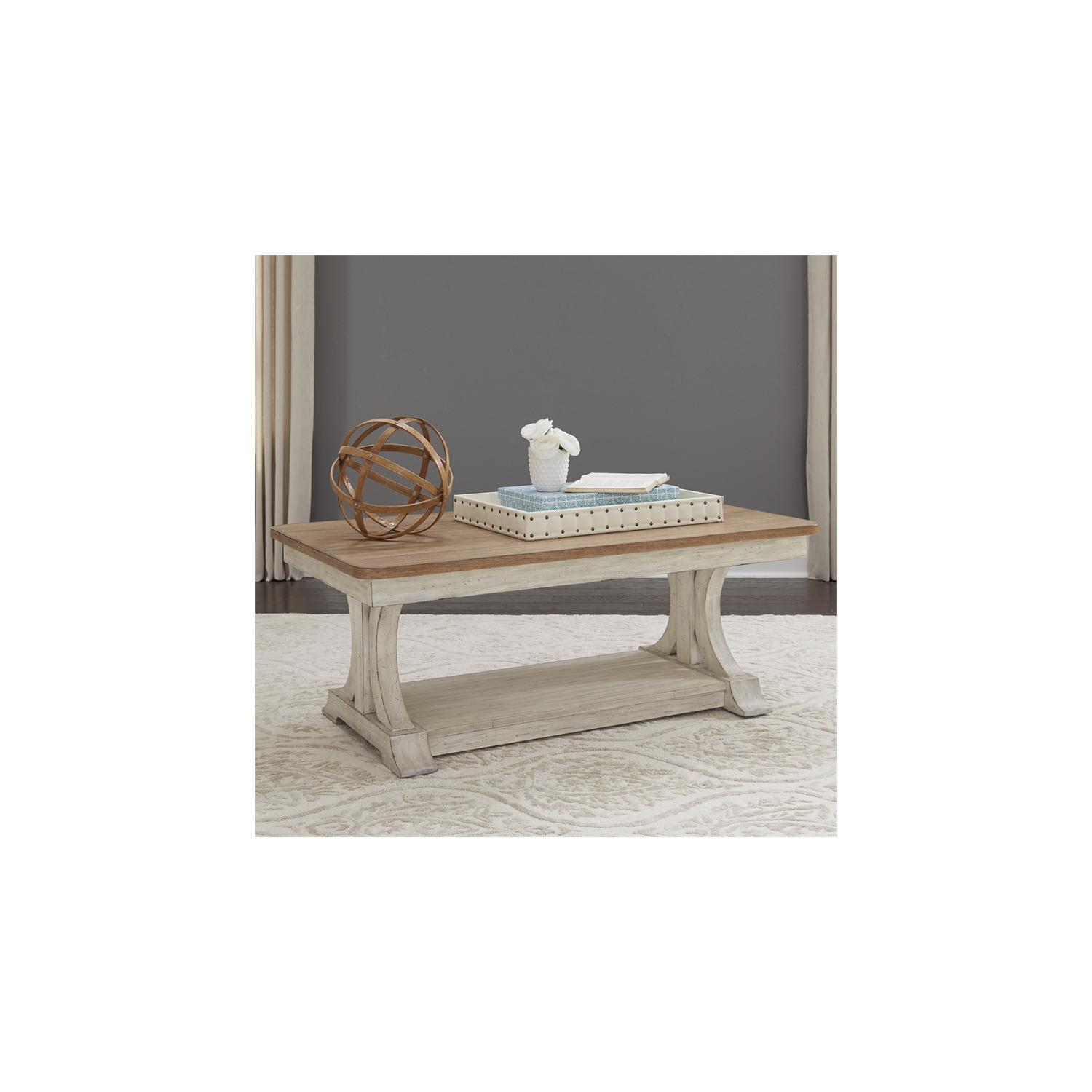 Farmhouse Reimagined White Rectangular Cocktail Table