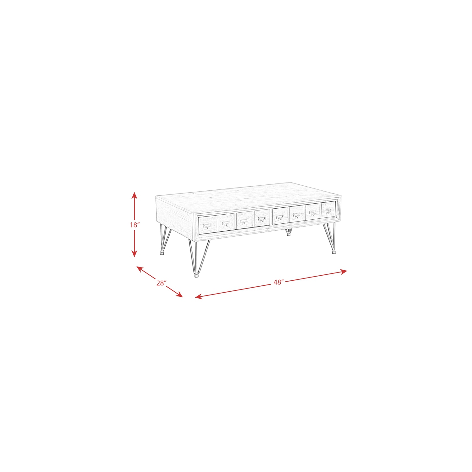 Bowery Hill Contemporary 2-Drawer Coffee Table