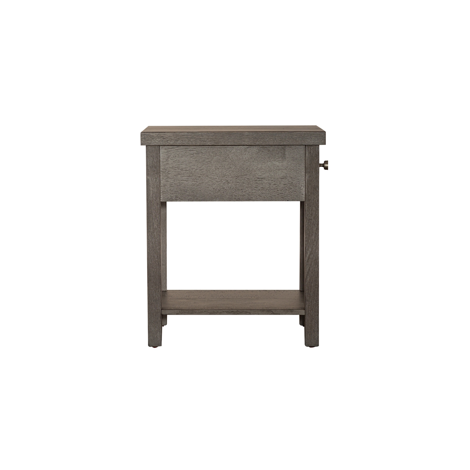 Modern Farmhouse Dark Gray Drawer Chair Side Table