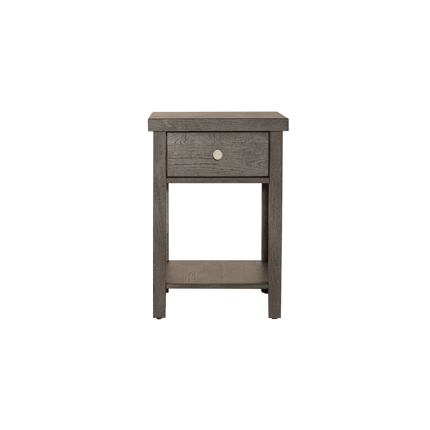 Modern Farmhouse Dark Gray Drawer Chair Side Table