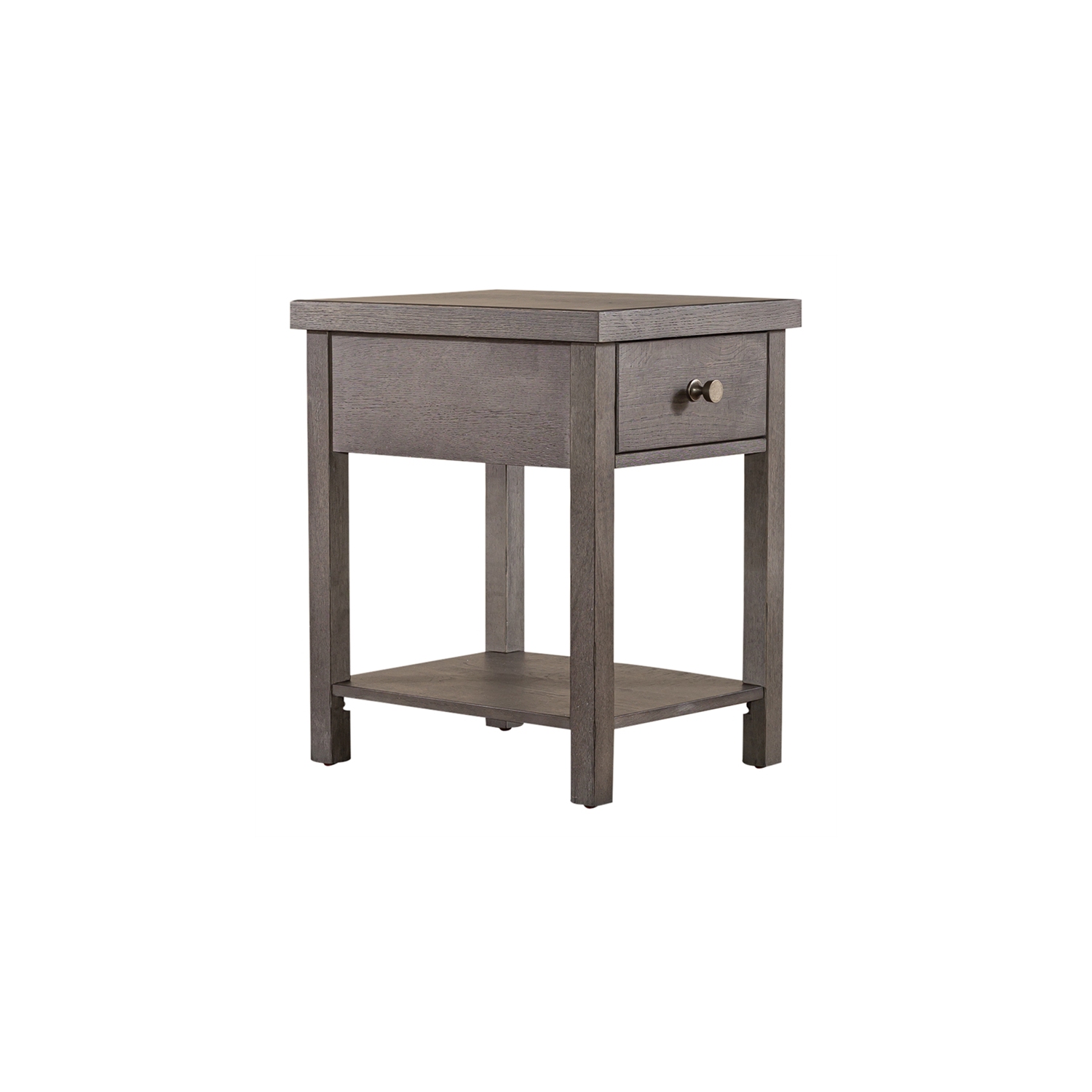 Modern Farmhouse Dark Gray Drawer Chair Side Table
