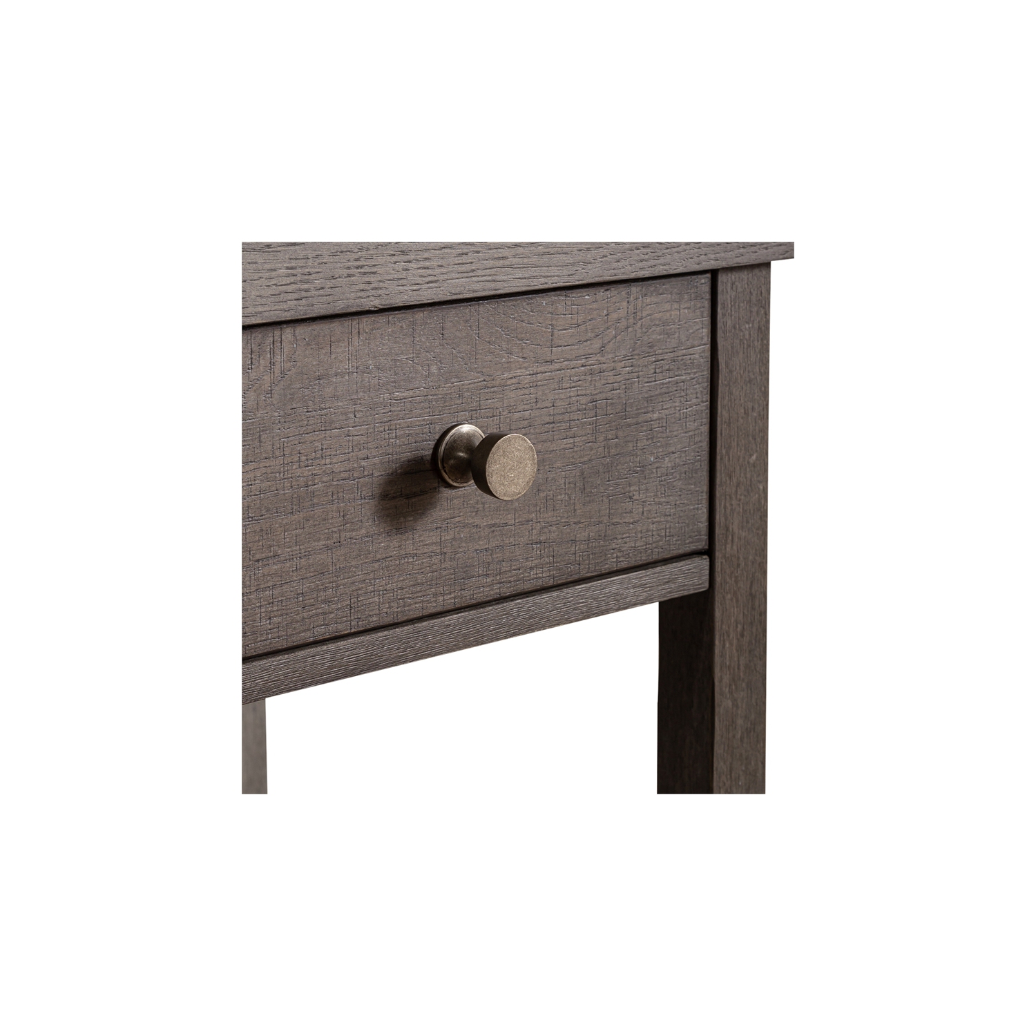 Modern Farmhouse Dark Gray Drawer Chair Side Table