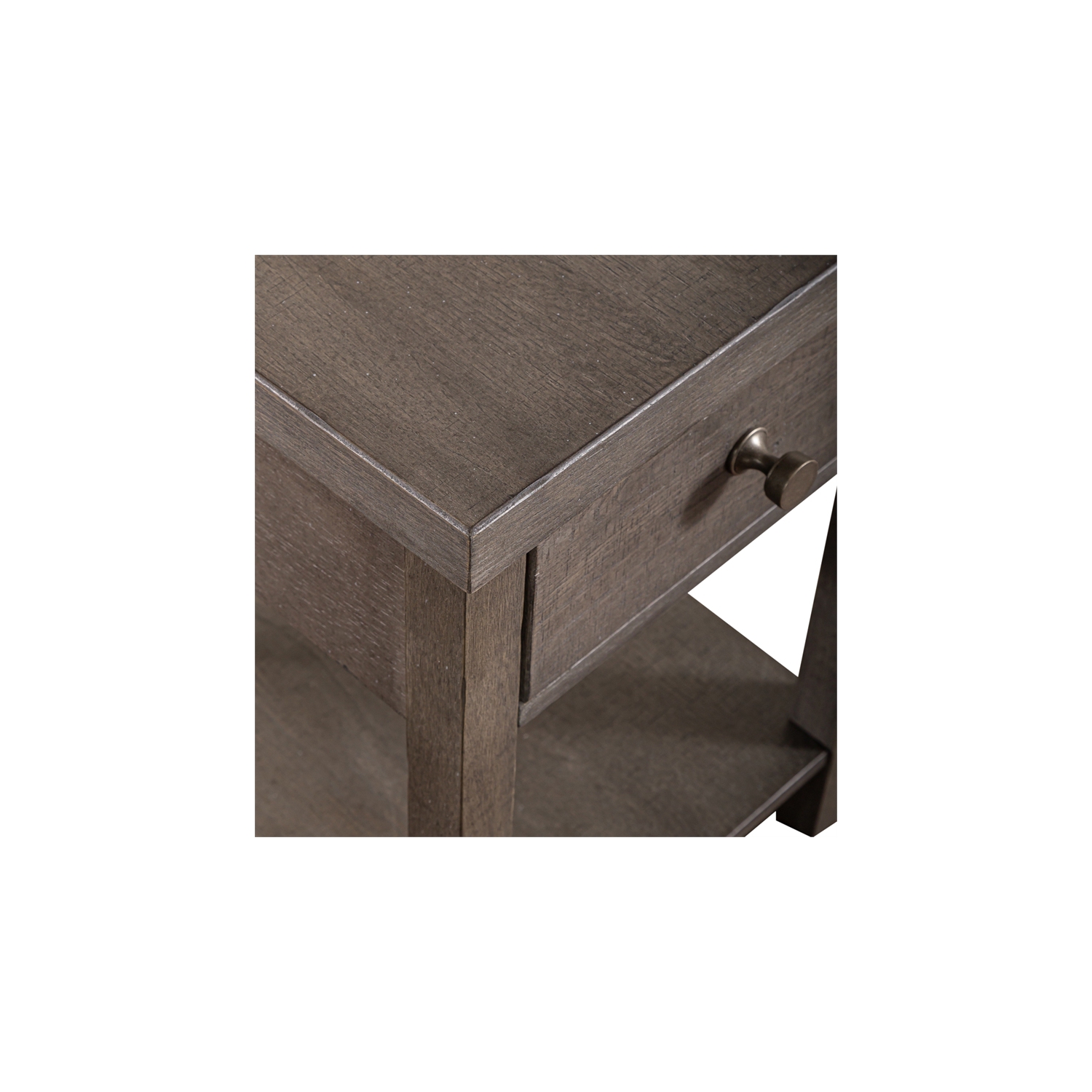 Modern Farmhouse Dark Gray Drawer Chair Side Table
