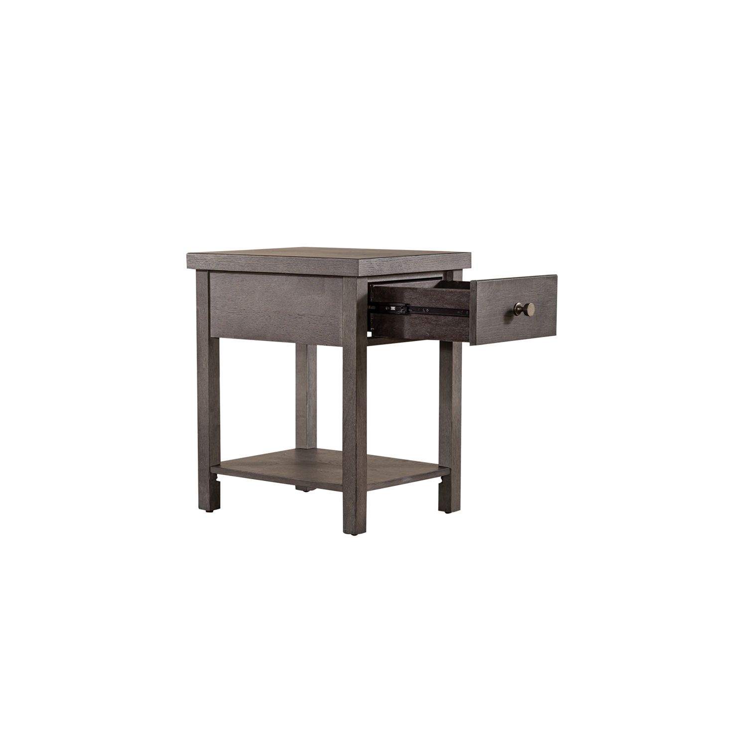 Modern Farmhouse Dark Gray Drawer Chair Side Table