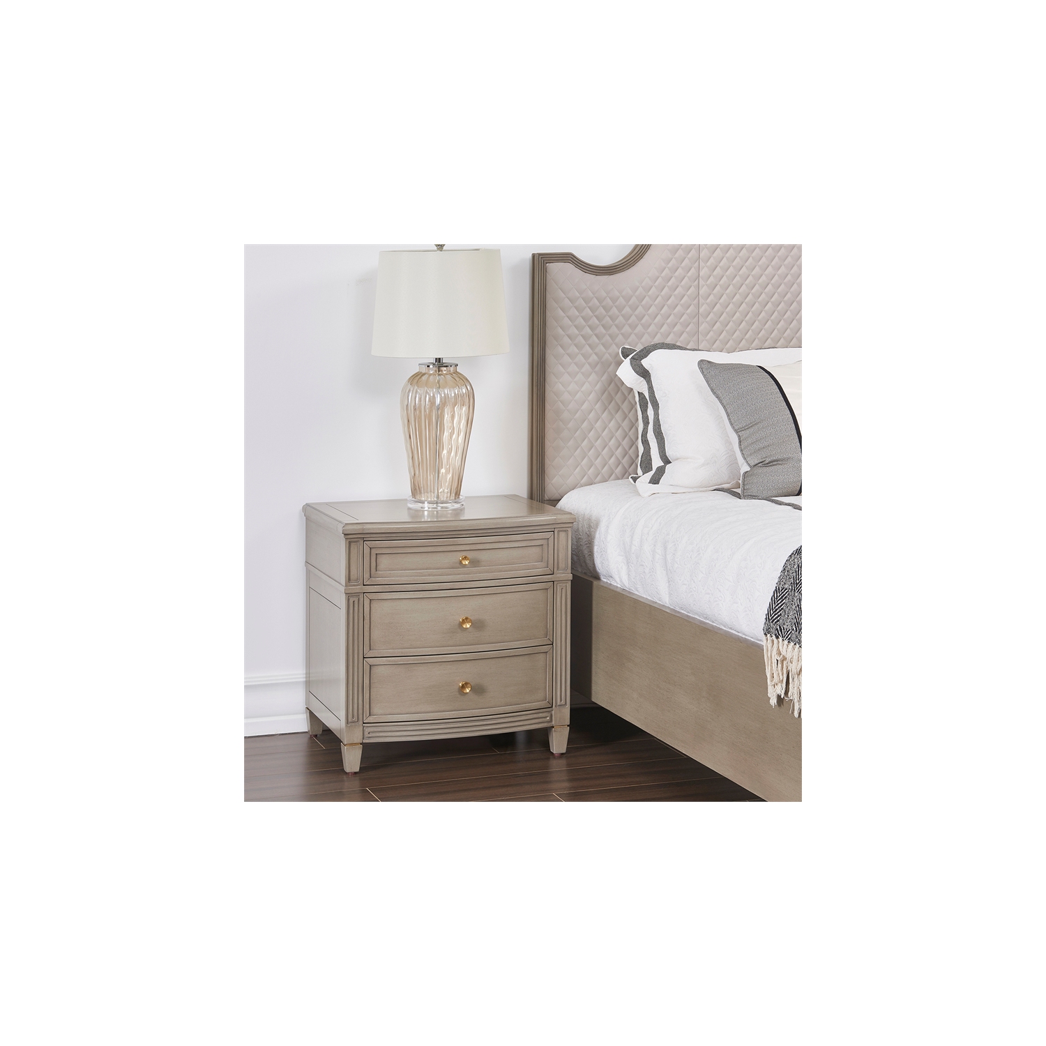 Jennifer Taylor Home Dauphin Gold Accent End Table Grey Cashmere
