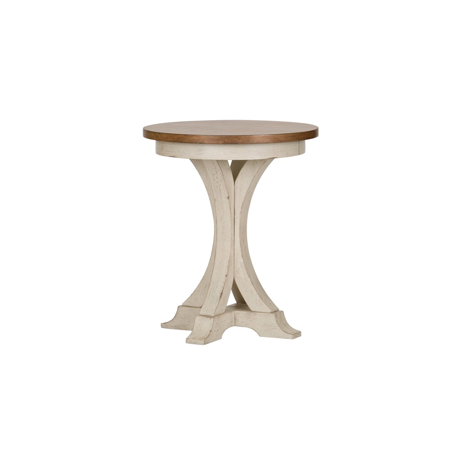 Farmhouse Reimagined White Round Chair Side Table