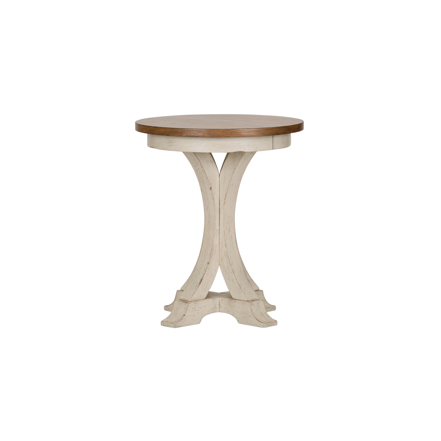 Farmhouse Reimagined White Round Chair Side Table