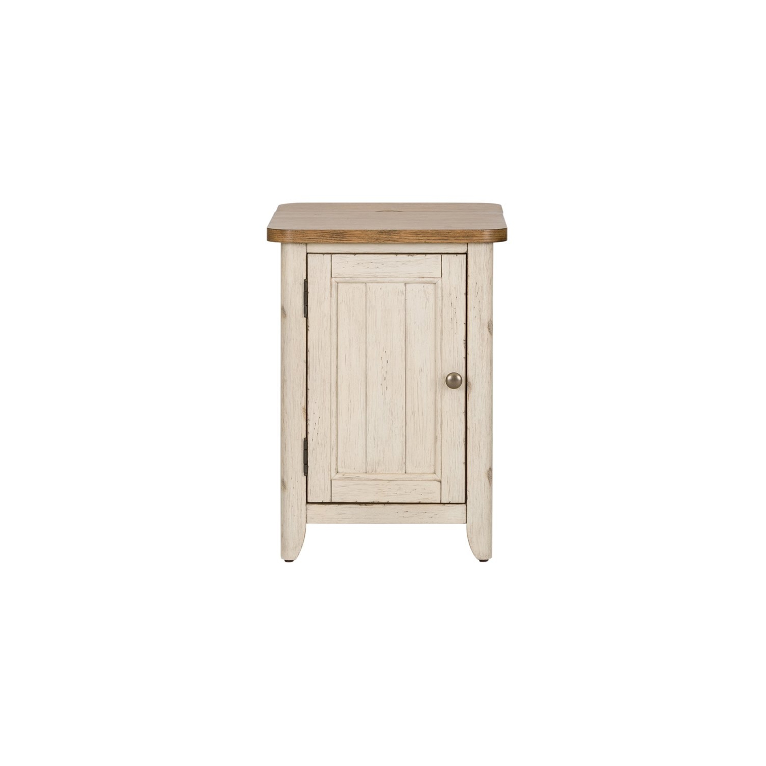 Farmhouse Reimagined White Door Chair Side Table w/ Charging Station