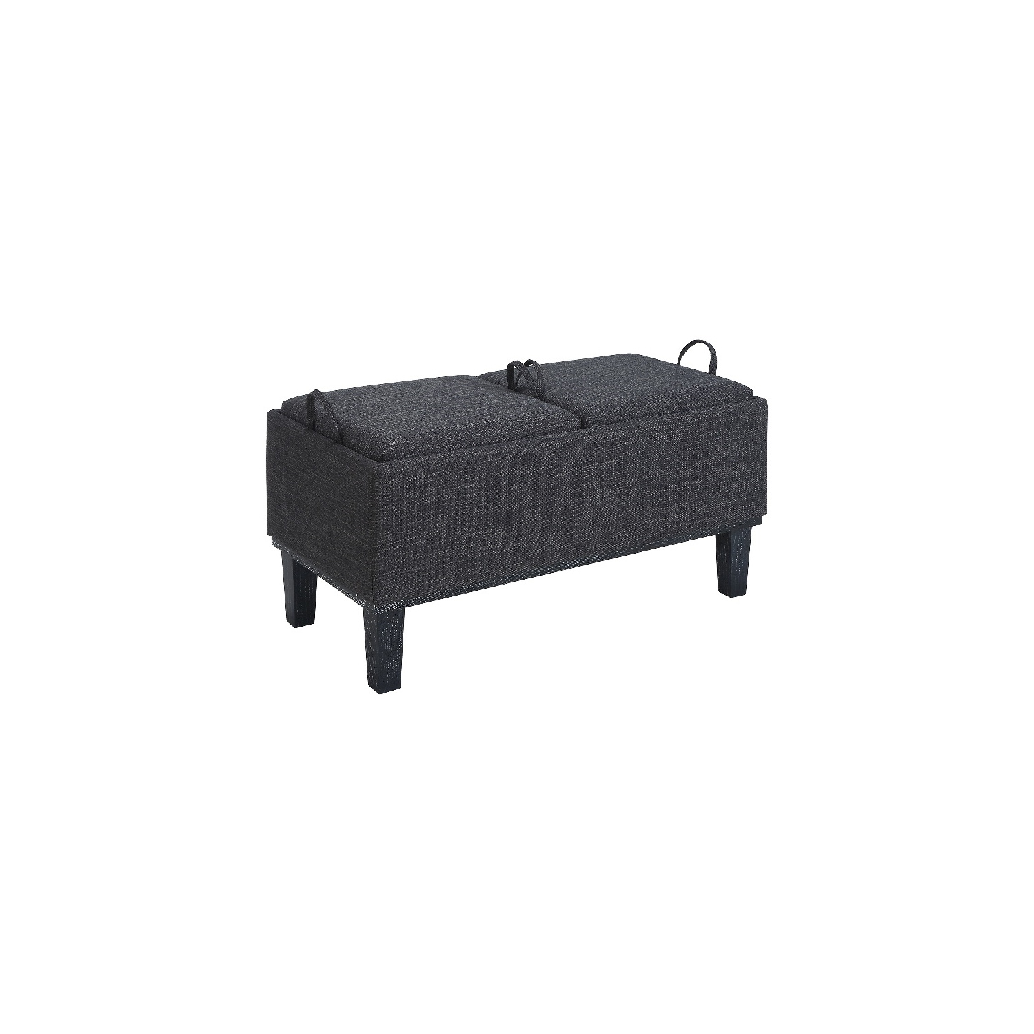 Designs4Comfort Brentwood Storage Ottoman with Reversible Trays in Gray Fabric