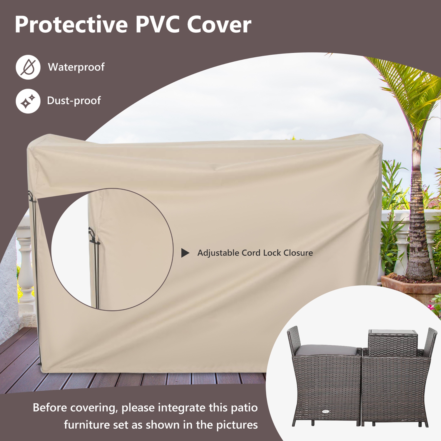 Costway 5PCS Patio Rattan Furniture Set Ottoman Cushioned W/Cover Space Saving Off White/Gray/Red/Turquoise