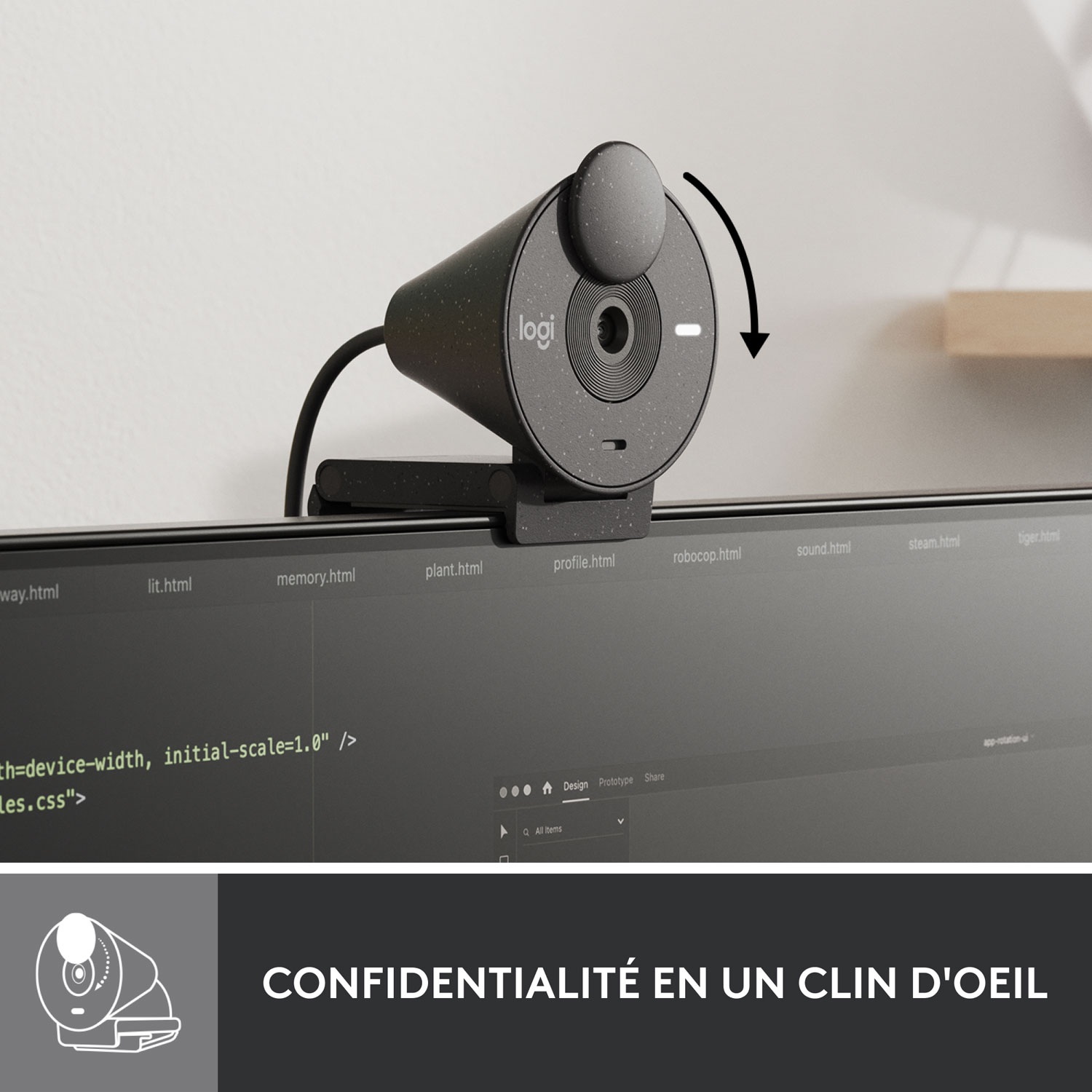 Logitech Brio 300 Full HD 1080p Webcam with Mono Noise Reduction Mic - Graphite