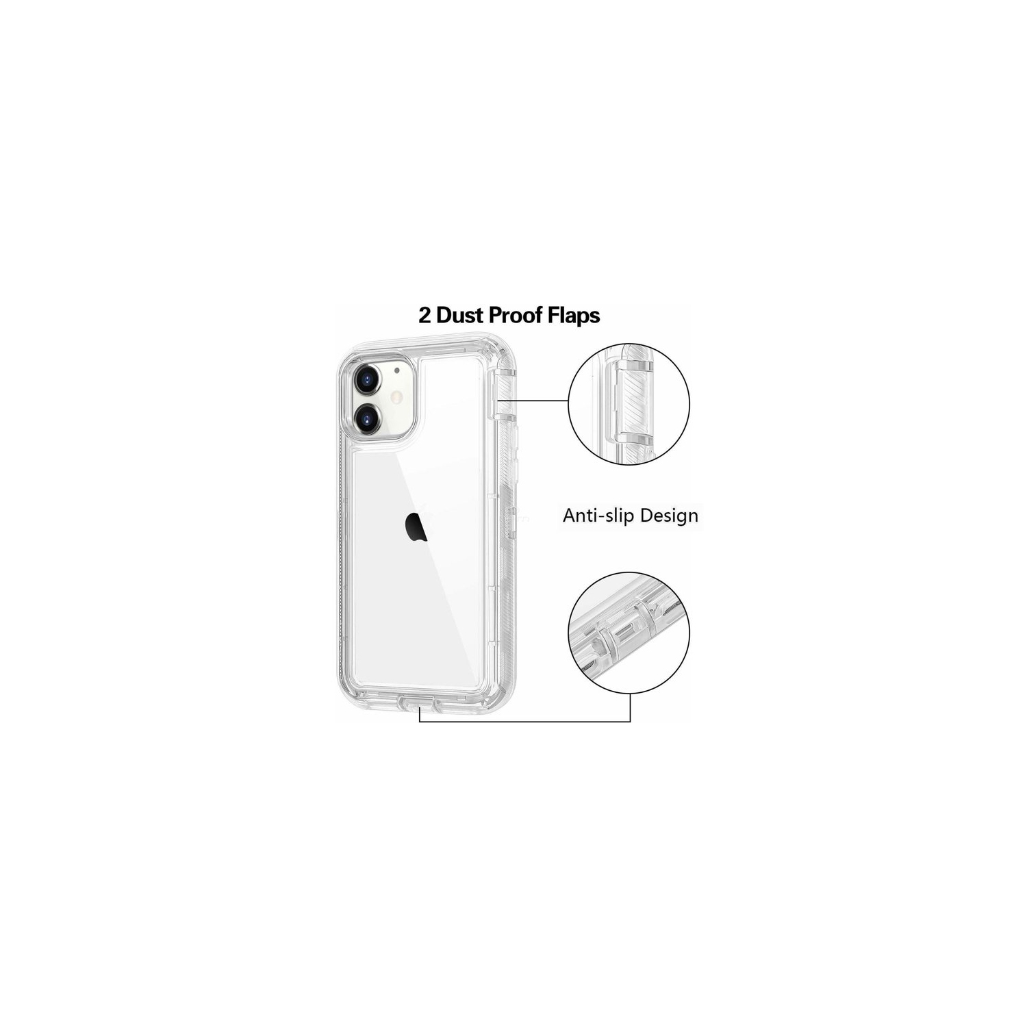 【CSmart】 Étui Coque rigide anti-chute triple 3 couches antichoc Heavy Duty Defender pour iPhone 13 Pro Max, Clear