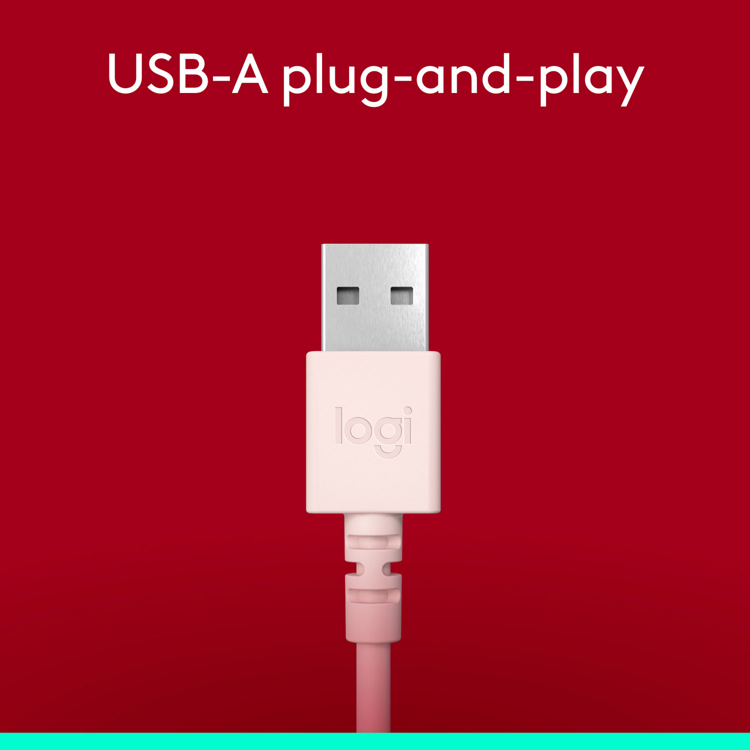 Casque d'écoute avec fil H390 de Logitech avec microphone à suppression du bruit - Rose