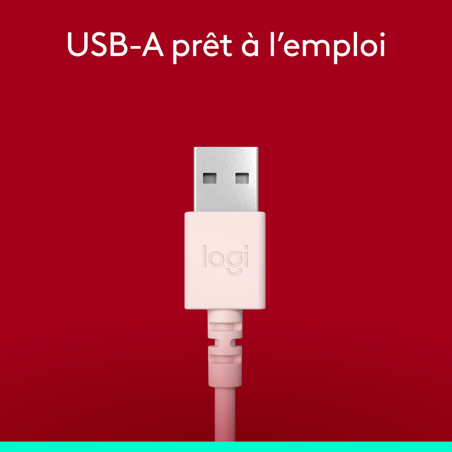 Casque d'écoute avec fil H390 de Logitech avec microphone à suppression du bruit - Rose