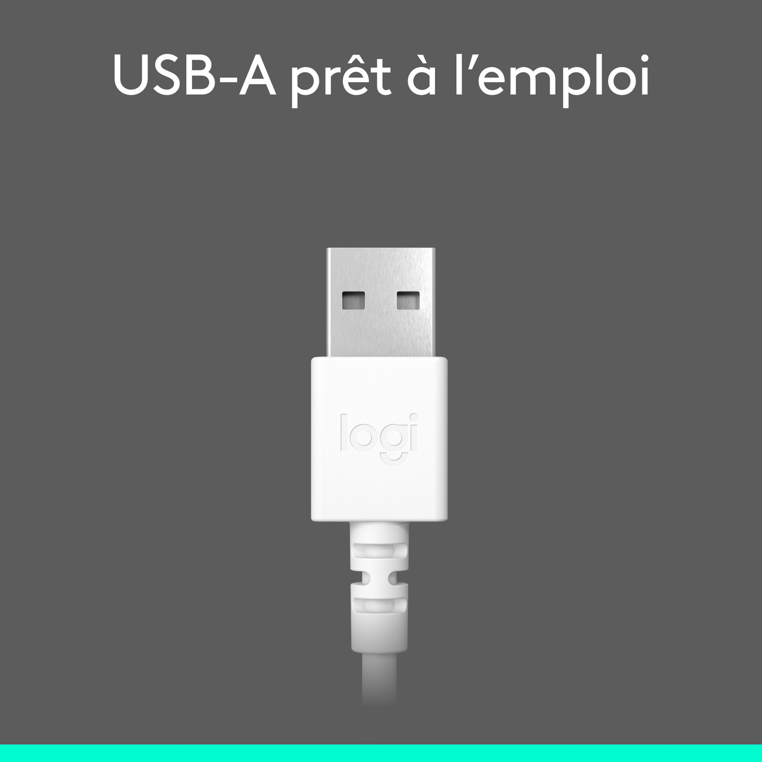 Logitech H390 Wired Headset with Noise Cancelling Microphone - Off-White