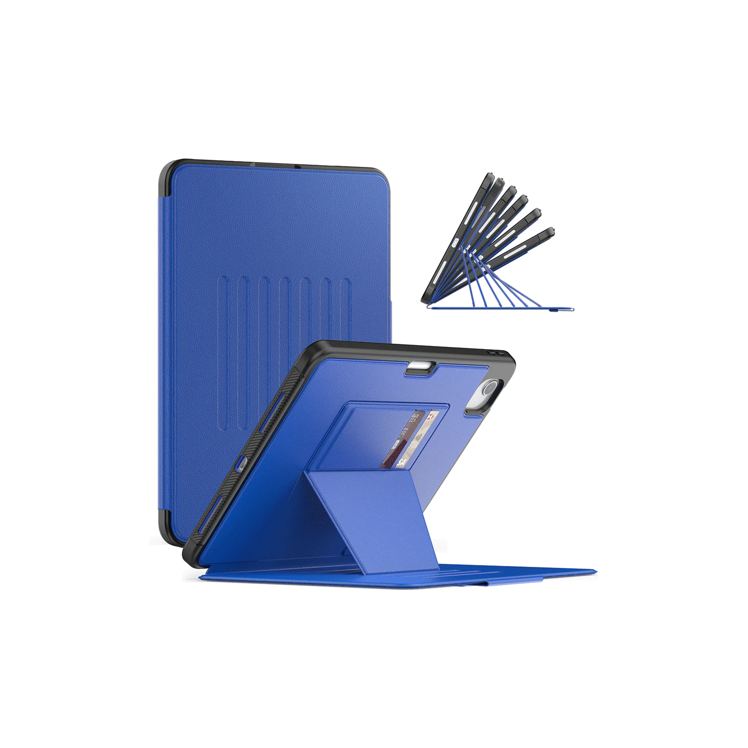 Étui-support magnétique en cuir antichoc Smart Cover et porte-stylet pour iPad mini 6 7 6ᵉ 7ᵉ gén., bleu marine