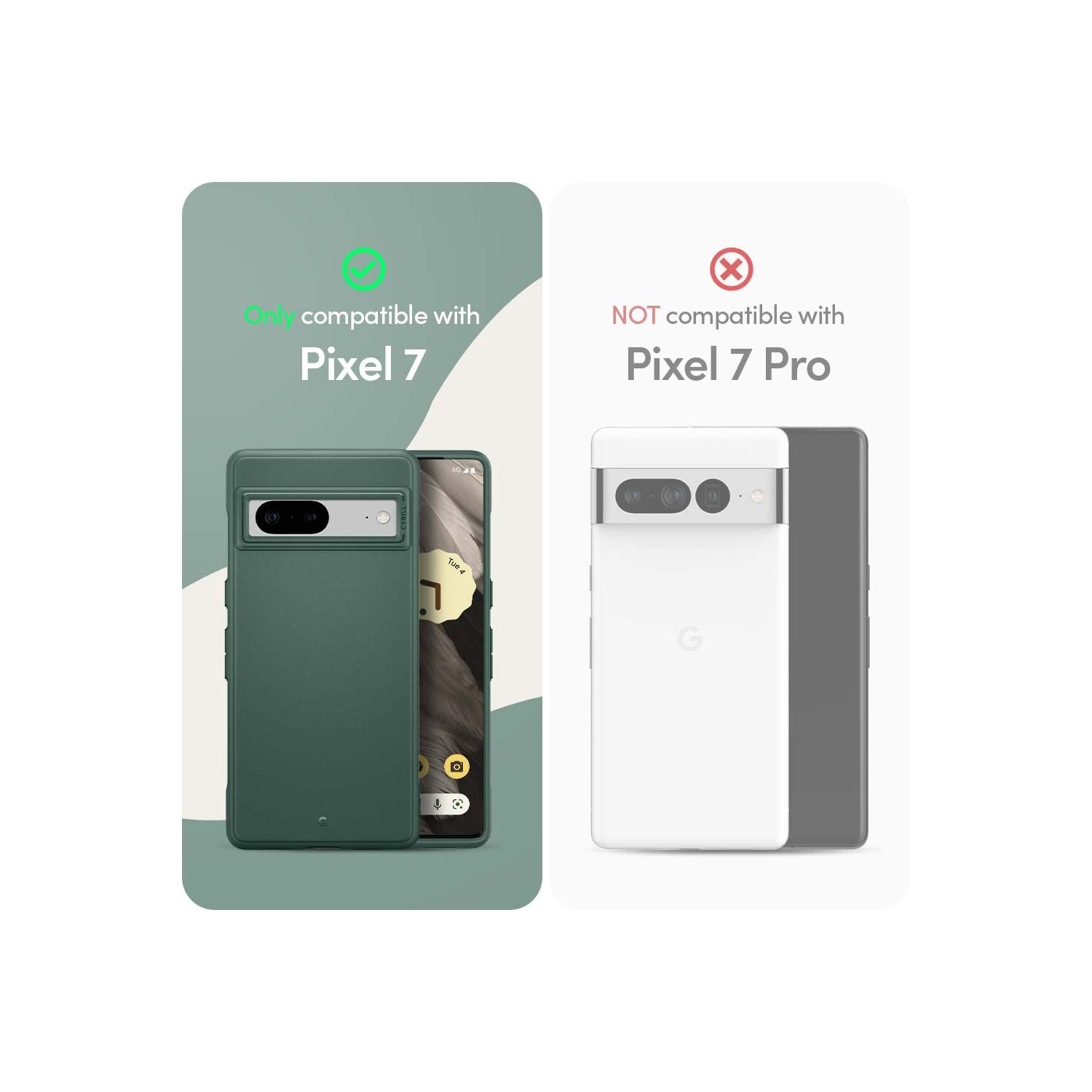 Google Pixel 7 Case 5G, Flexible Protective TPU with Smooth Matte Finish and Full Body Protection - Kale