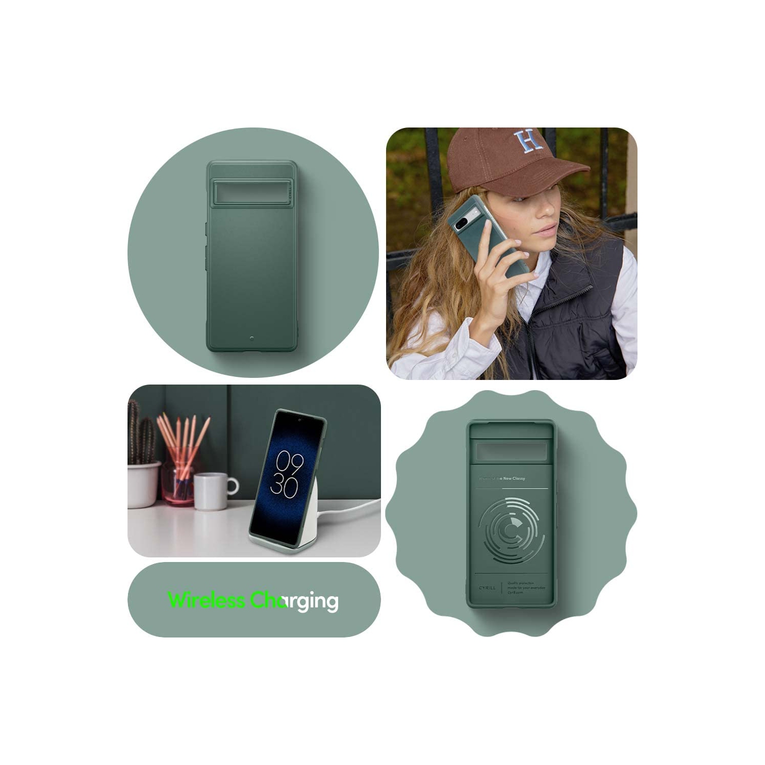 Google Pixel 7 Case 5G, Flexible Protective TPU with Smooth Matte Finish and Full Body Protection - Kale