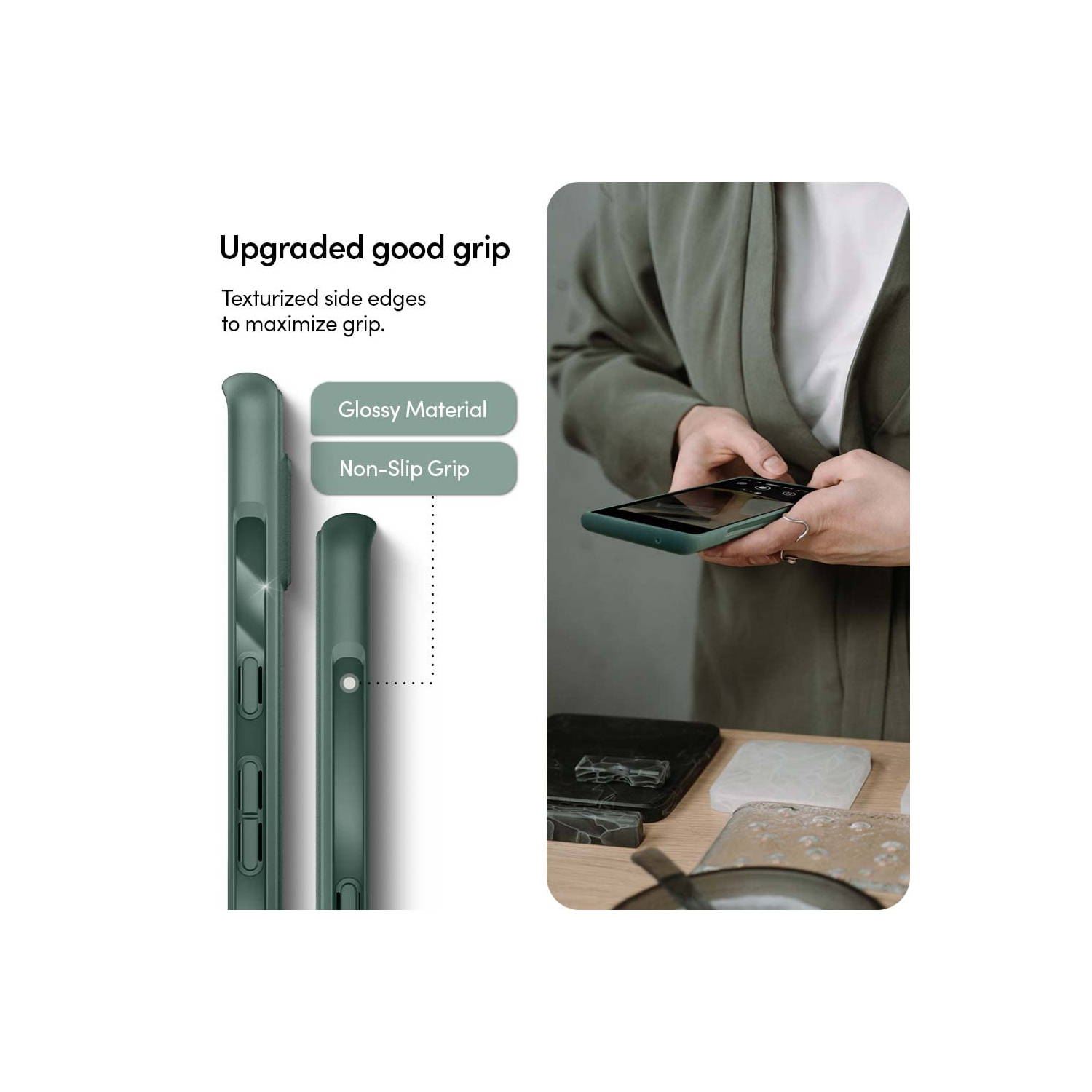 Google Pixel 7 Case 5G, Flexible Protective TPU with Smooth Matte Finish and Full Body Protection - Kale