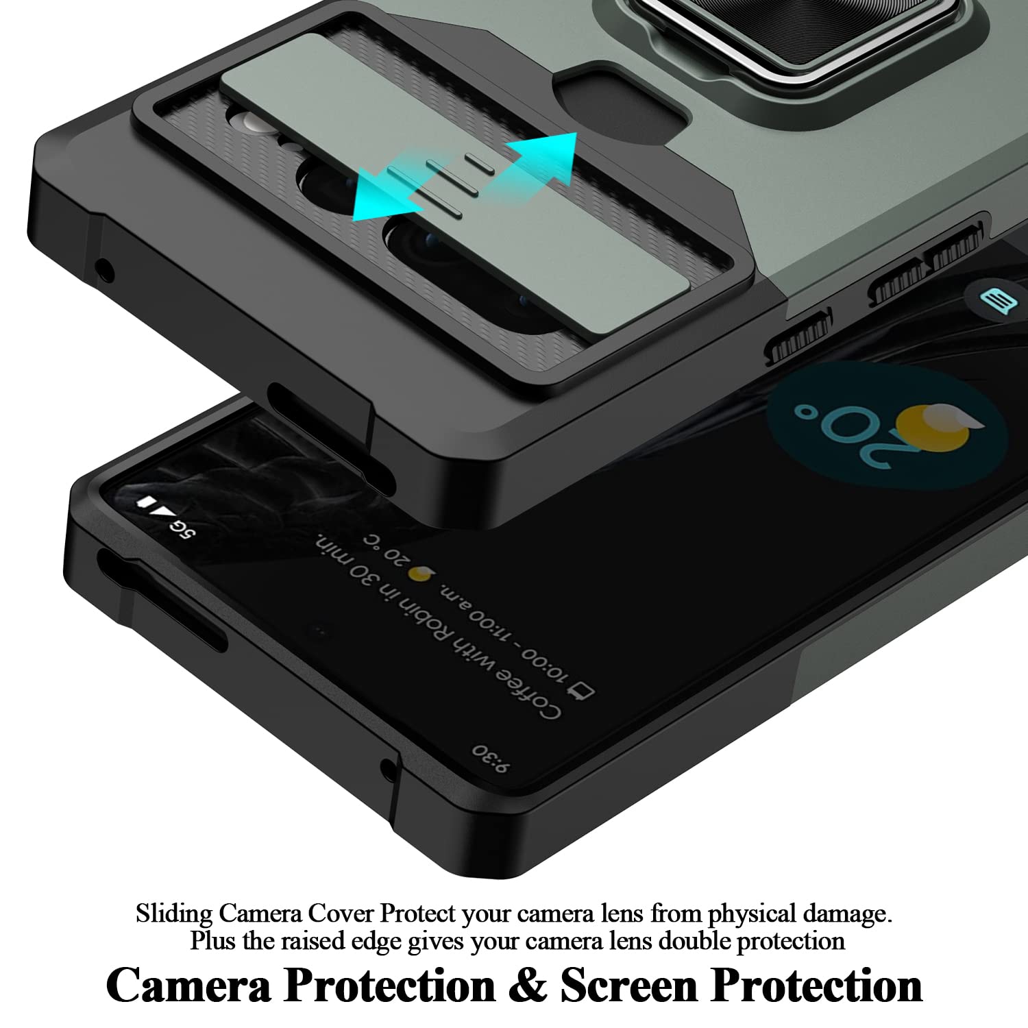 for Google Pixel 7 Pro Case,Multi-Functional Pixel 7 Pro Wallet Case with Card Holder,Sliding Camera Cover & Ring Holder Magnet Kickstand Phone Case