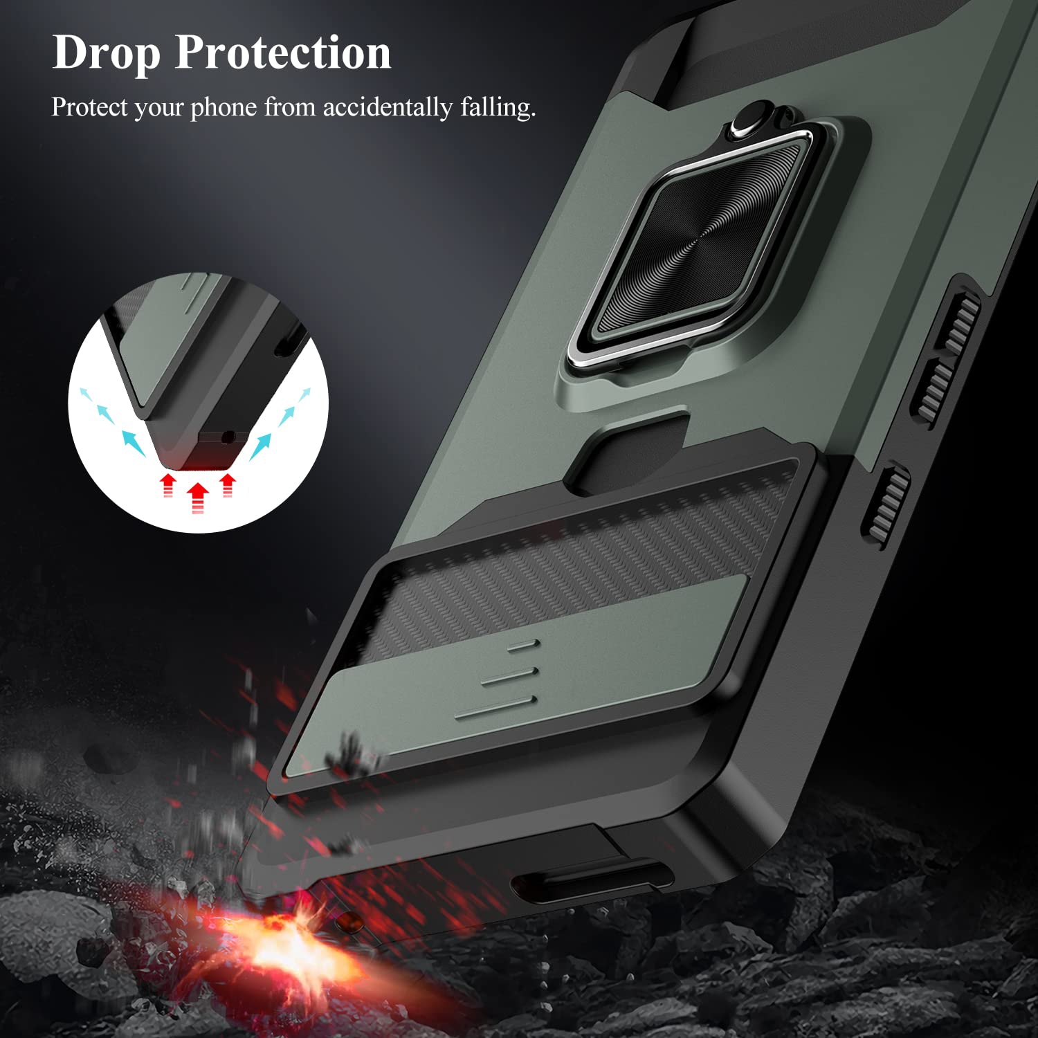 for Google Pixel 7 Pro Case,Multi-Functional Pixel 7 Pro Wallet Case with Card Holder,Sliding Camera Cover & Ring Holder Magnet Kickstand Phone Case