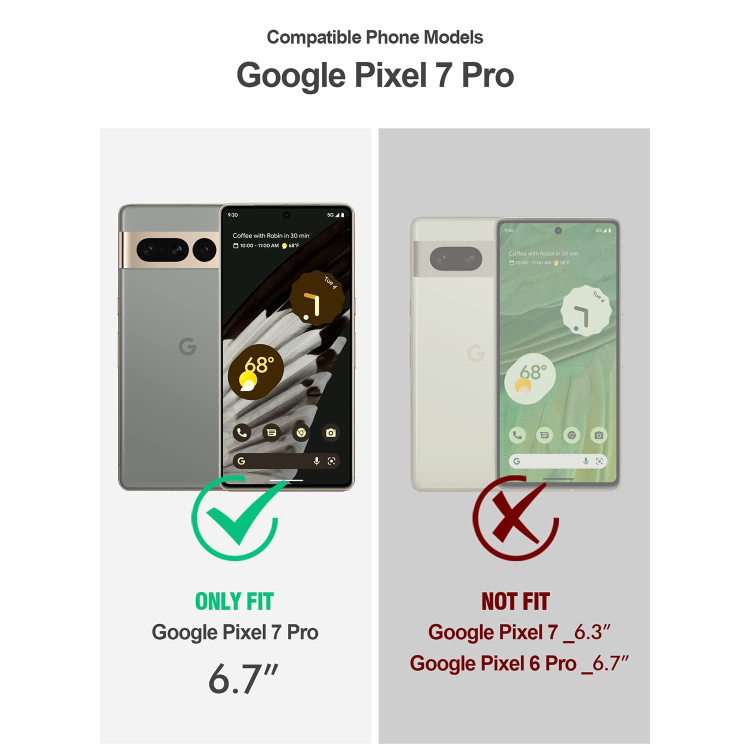 [20FT Mil-Grade Drop Tested] Designed for Google Pixel 7 Pro 5G, Built-in Screen Protector Work with Fingerprint ID, Full Body Hybrid Shockproof