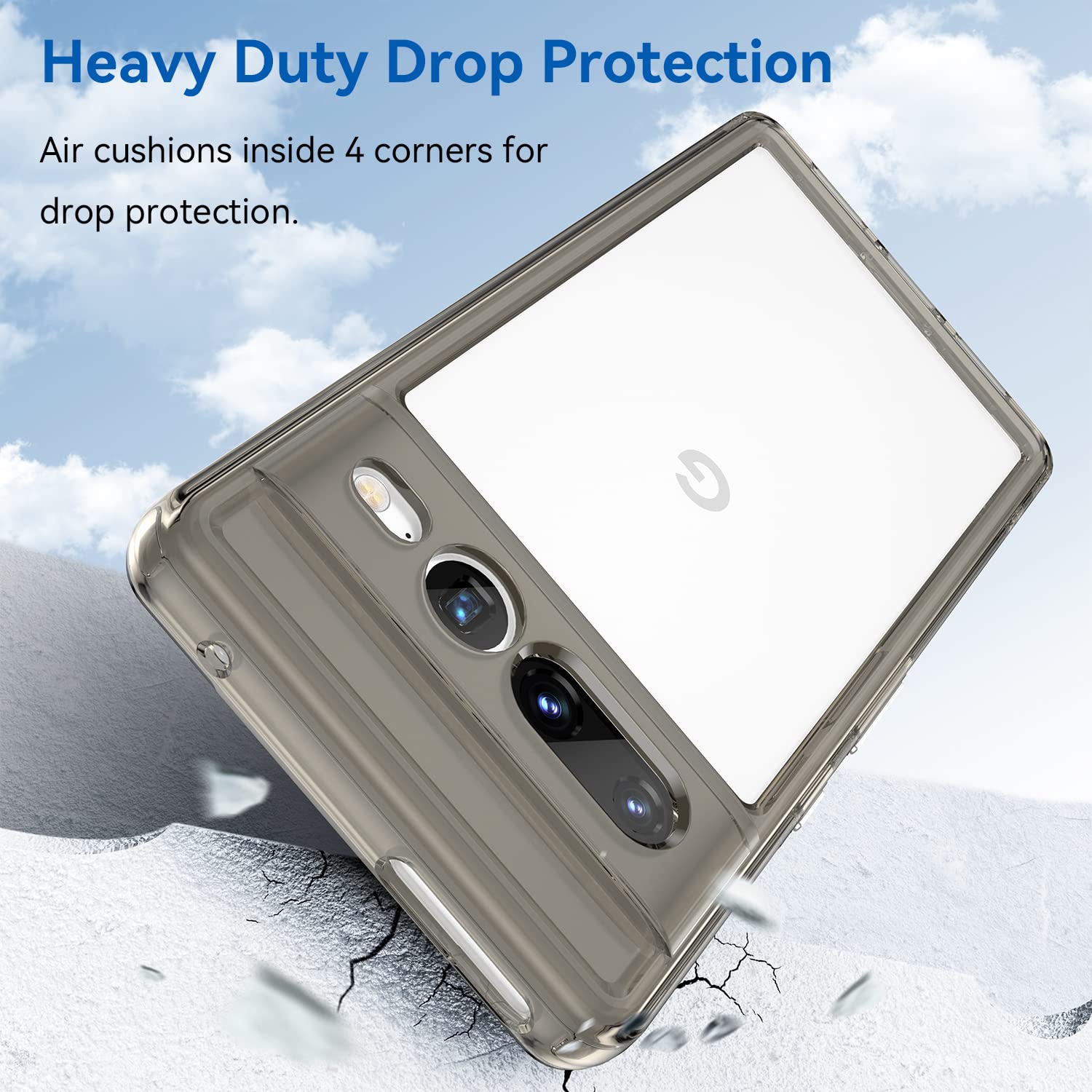 Taneny for Google Pixel 7 Pro Case,Slim Thin Lightweight Hard PC Crystal Clear Cover Soft Bumper Full Protection Shockproof Protective Phone Case for