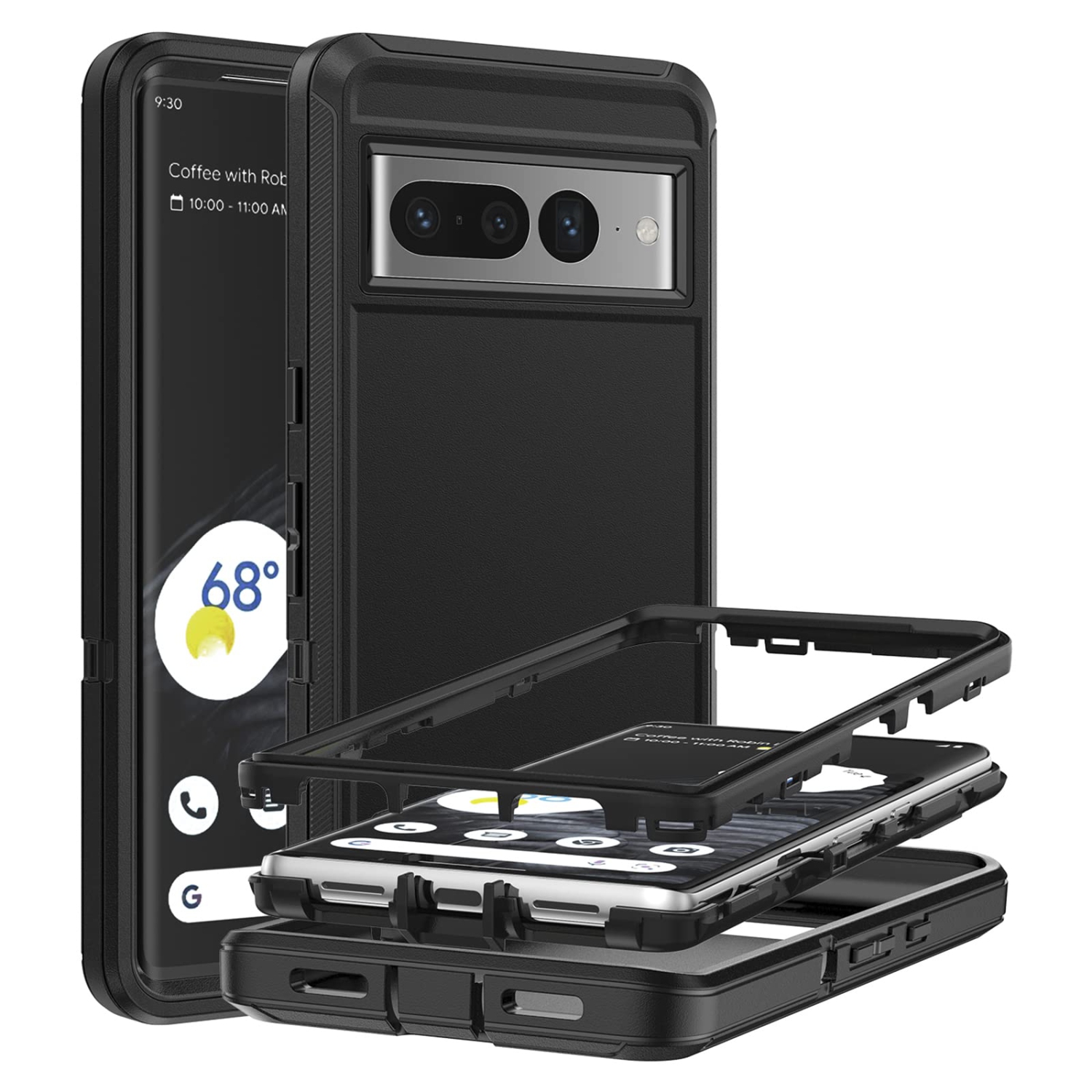 Defender Case for Google Pixel 7 Pro 5G, Heavy Duty Shockproof Dustproof 3 in 1 Rugged Protective Bumper Phone Cover for Pixel 7 Pro 5G